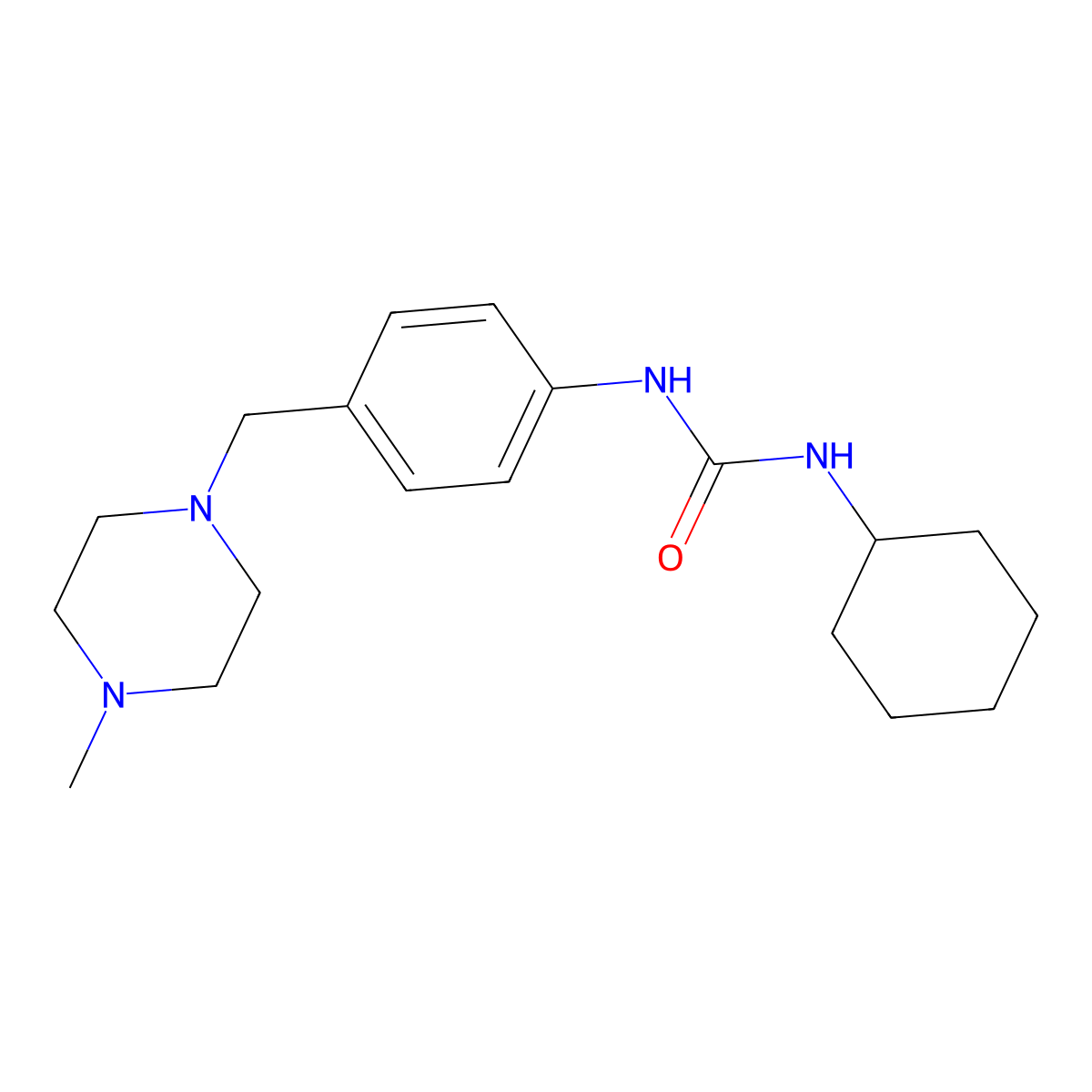 1-Cyclohexyl-3-{4-[(4-methylpiperazin-1-yl)methyl]phenyl}urea molecular structure, CAS 1170894-09-3