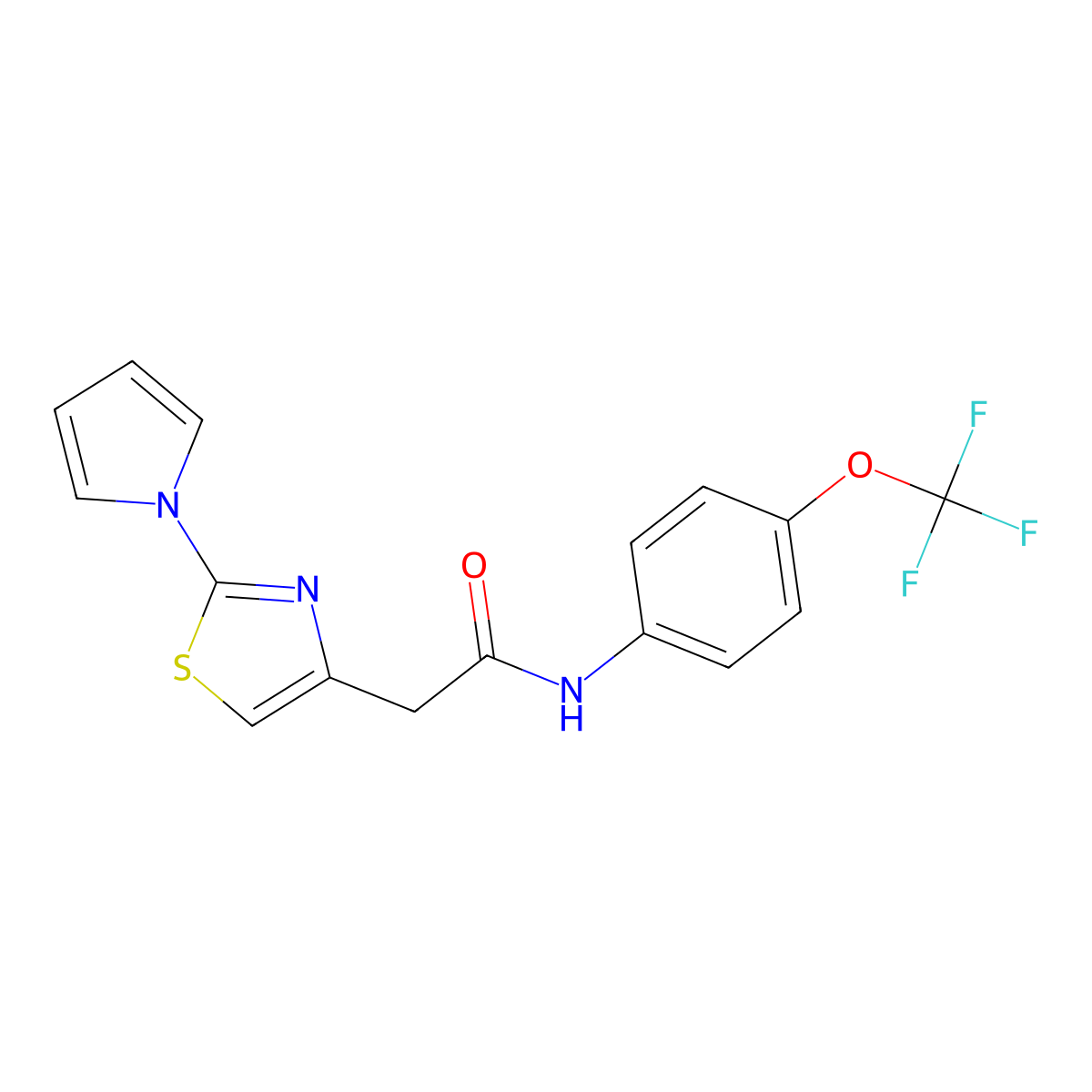 2-(2-(1H-pyrrol-1-yl)thiazol-4-yl)-N-(4-(trifluoromethoxy)phenyl)acetamide molecular structure, CAS 1170895-63-2