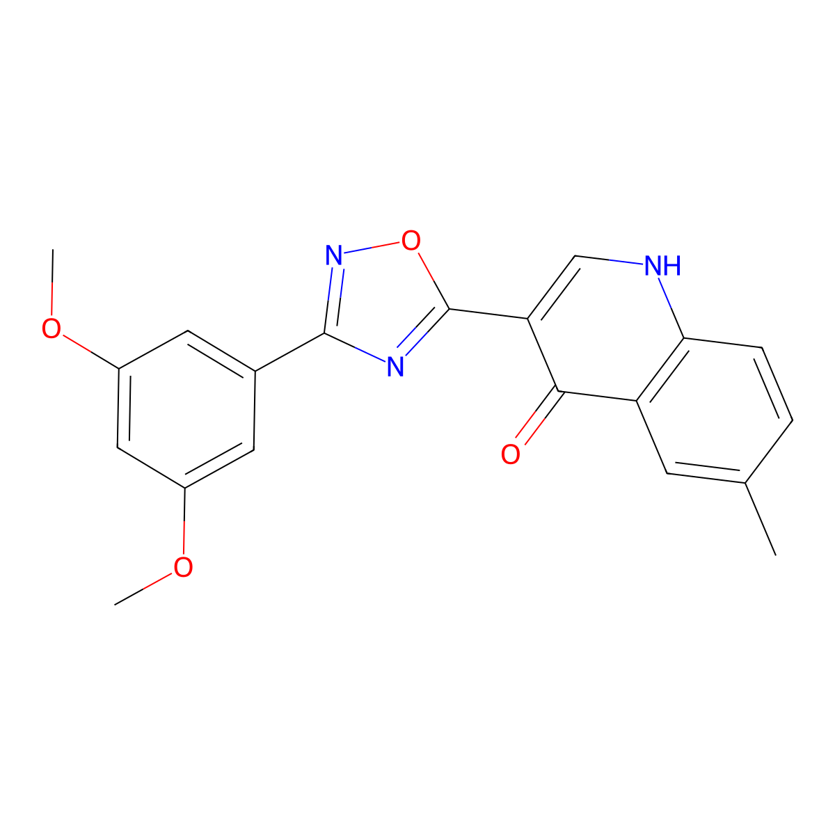3-(3-(3,5-dimethoxyphenyl)-1,2,4-oxadiazol-5-yl)-6-methylquinolin-4(1H)-one molecular structure, CAS 1170897-08-1