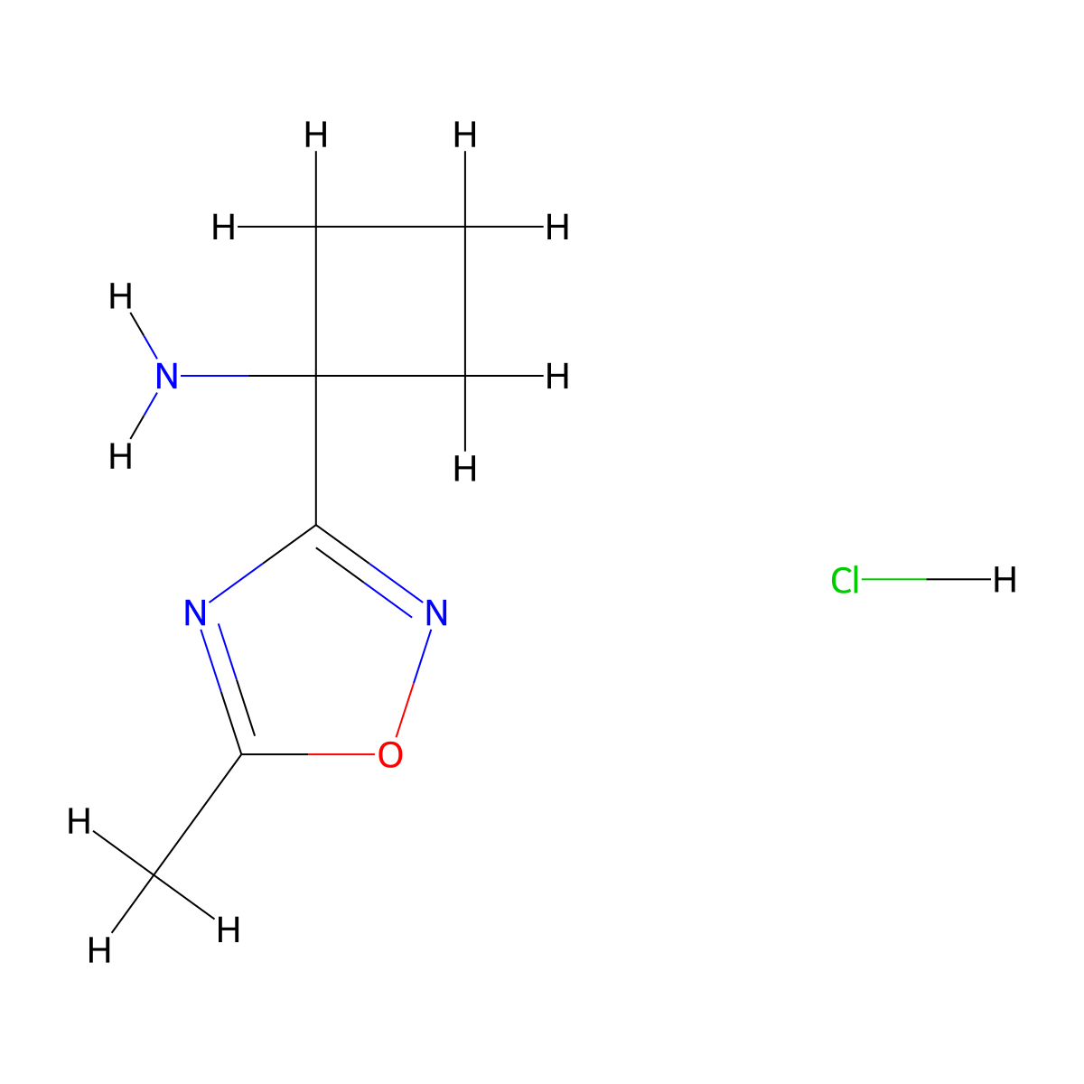 1-(5-Methyl-1,2,4-oxadiazol-3-yl)cyclobutan-1-amine hydrochloride molecular structure, CAS 1170897-28-5