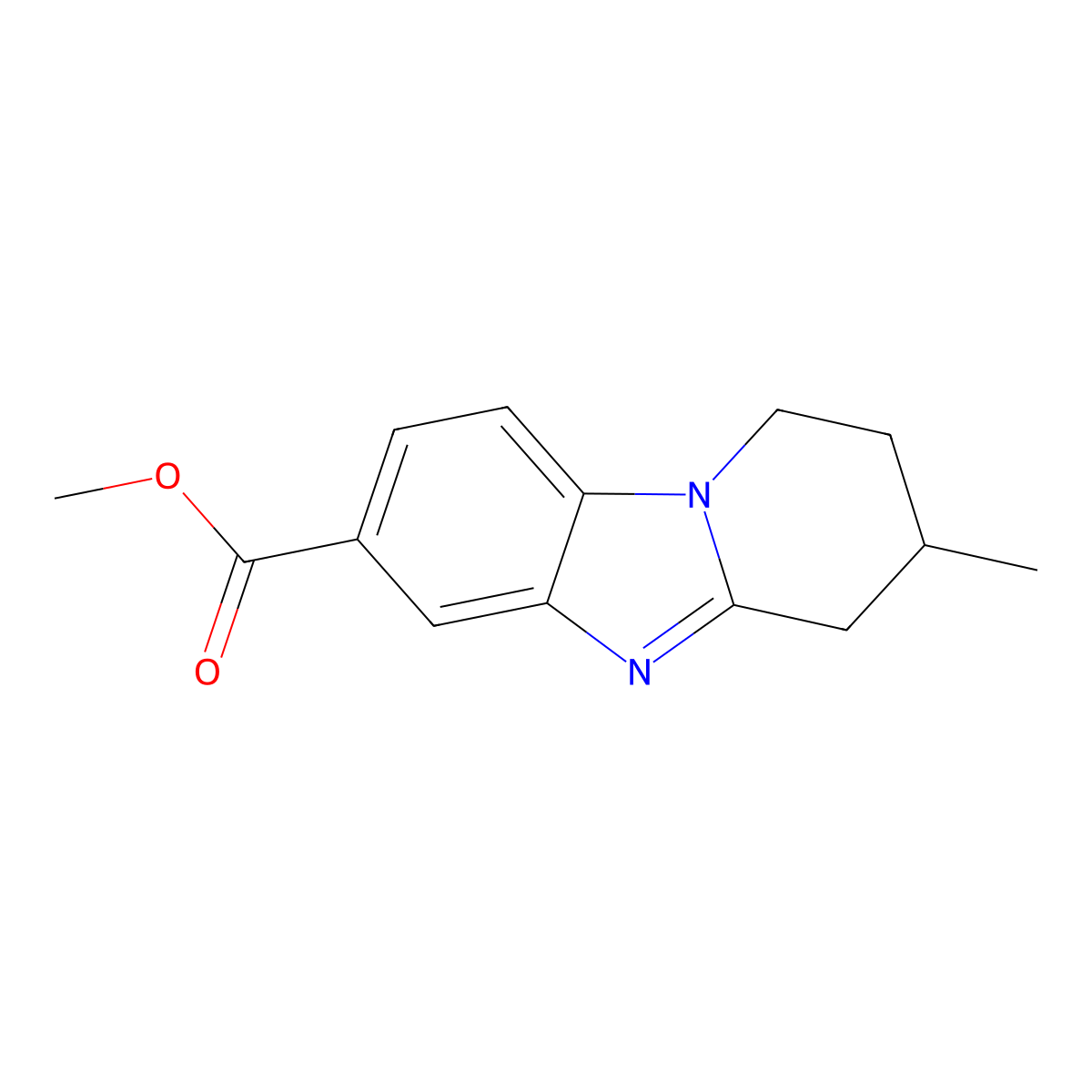 Methyl 3-methyl-1,2,3,4-tetrahydropyrido[1,2-a]benzimidazole-7-carboxylate molecular structure, CAS 1170897-36-5