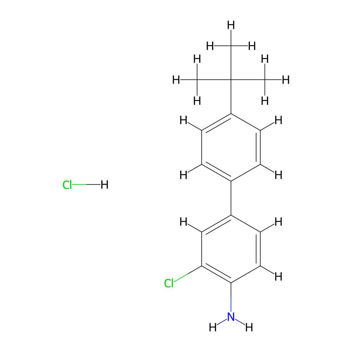 4-(4-Tert-butylphenyl)-2-chloroaniline hydrochloride molecular structure, CAS 1170900-73-8