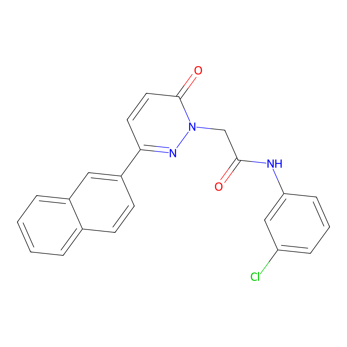 N-(3-chlorophenyl)-2-(3-(naphthalen-2-yl)-6-oxopyridazin-1(6H)-yl)acetamide molecular structure, CAS 1170900-93-2