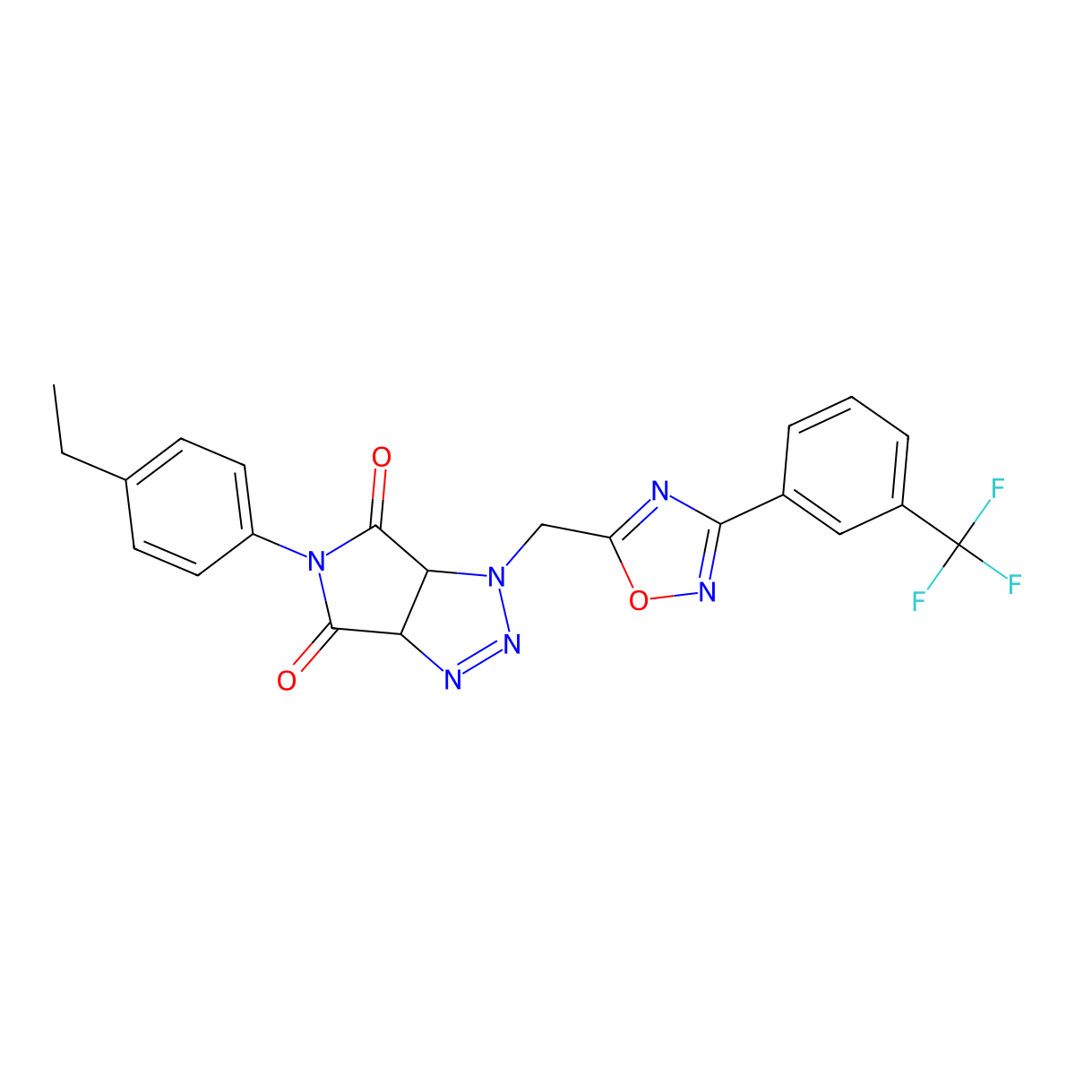 5-(4-ethylphenyl)-1-((3-(3-(trifluoromethyl)phenyl)-1,2,4-oxadiazol-5-yl)methyl)-1,6a-dihydropyrrolo[3,4-d][1,2,3]triazole-4,6(3aH,5H)-dione molecular structure, CAS 1170904-79-6