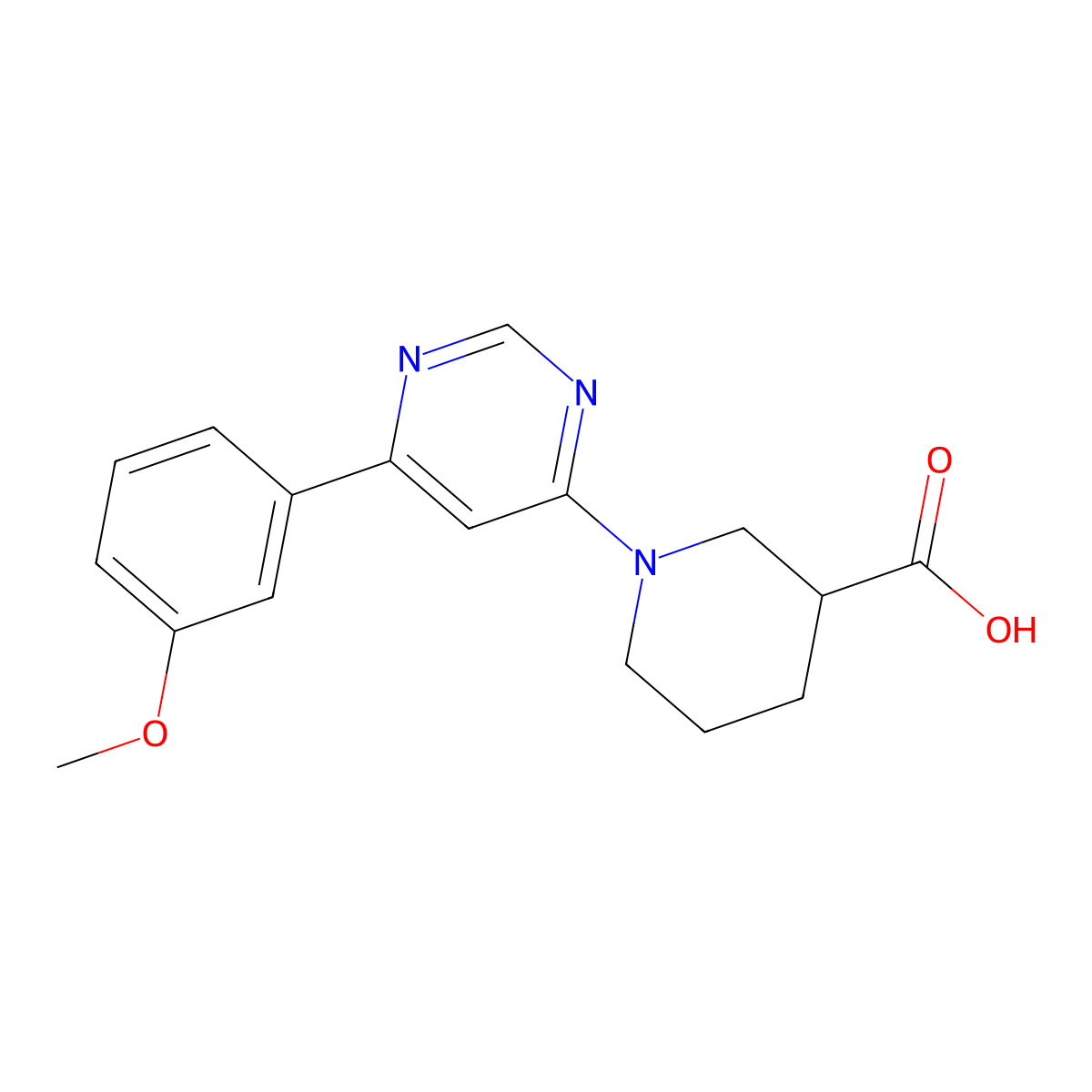 1-[6-(3-Methoxyphenyl)pyrimidin-4-yl]piperidine-3-carboxylic acid molecular structure, CAS 1170905-29-9