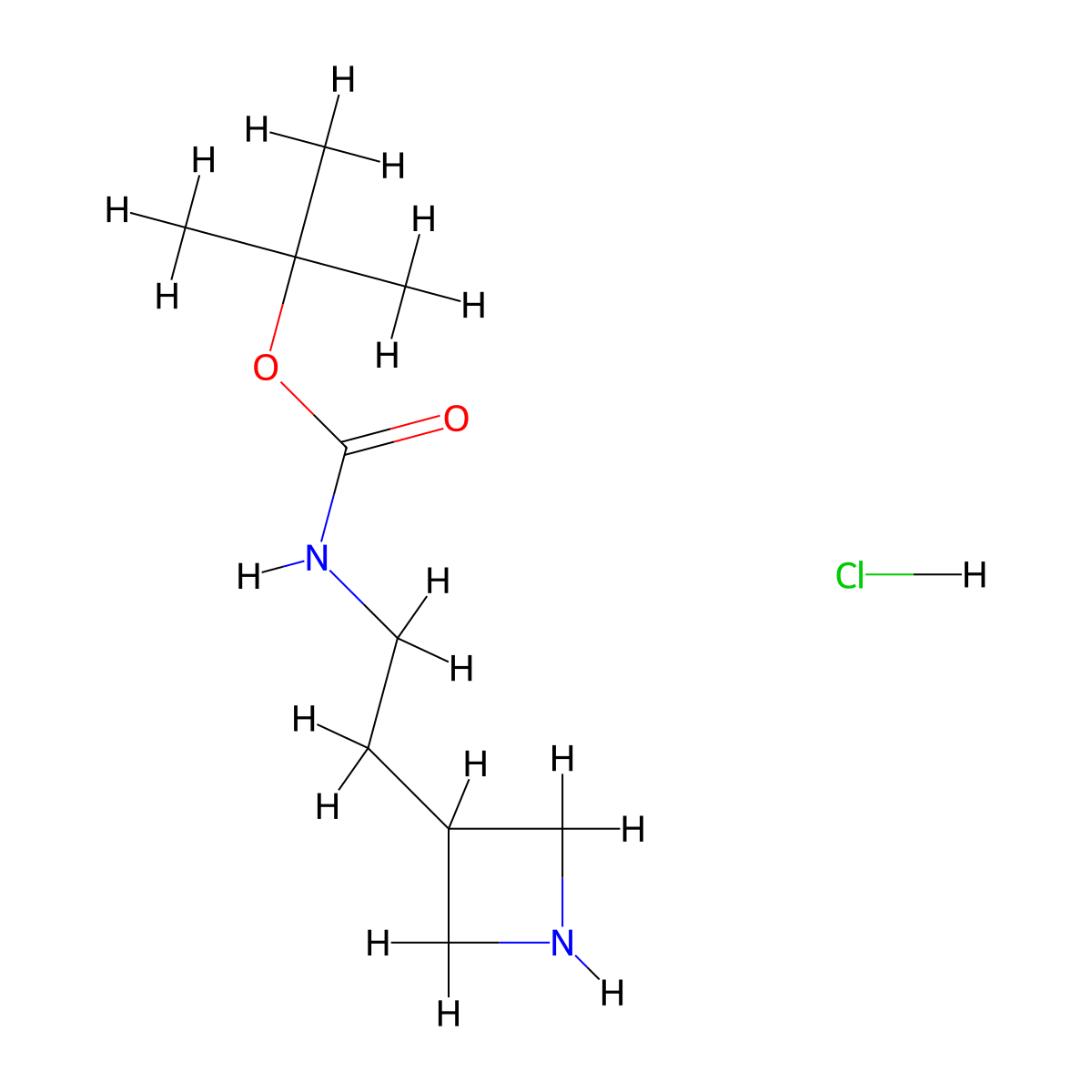tert-butyl N-(2-(azetidin-3-yl)ethyl)carbamate hydrochloride molecular structure, CAS 1170905-43-7
