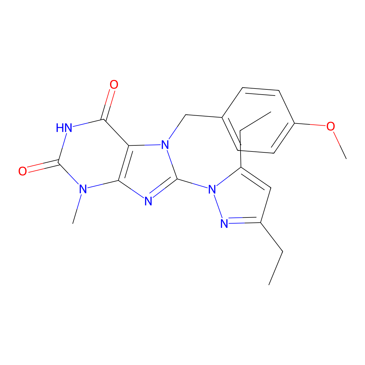 8-(3,5-diethyl-1H-pyrazol-1-yl)-7-(4-methoxybenzyl)-3-methyl-1H-purine-2,6(3H,7H)-dione molecular structure, CAS 1170907-70-6