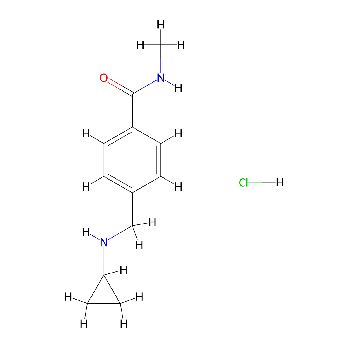 4-[(cyclopropylamino)methyl]-N-methylbenzamide hydrochloride molecular structure, CAS 1170908-43-6