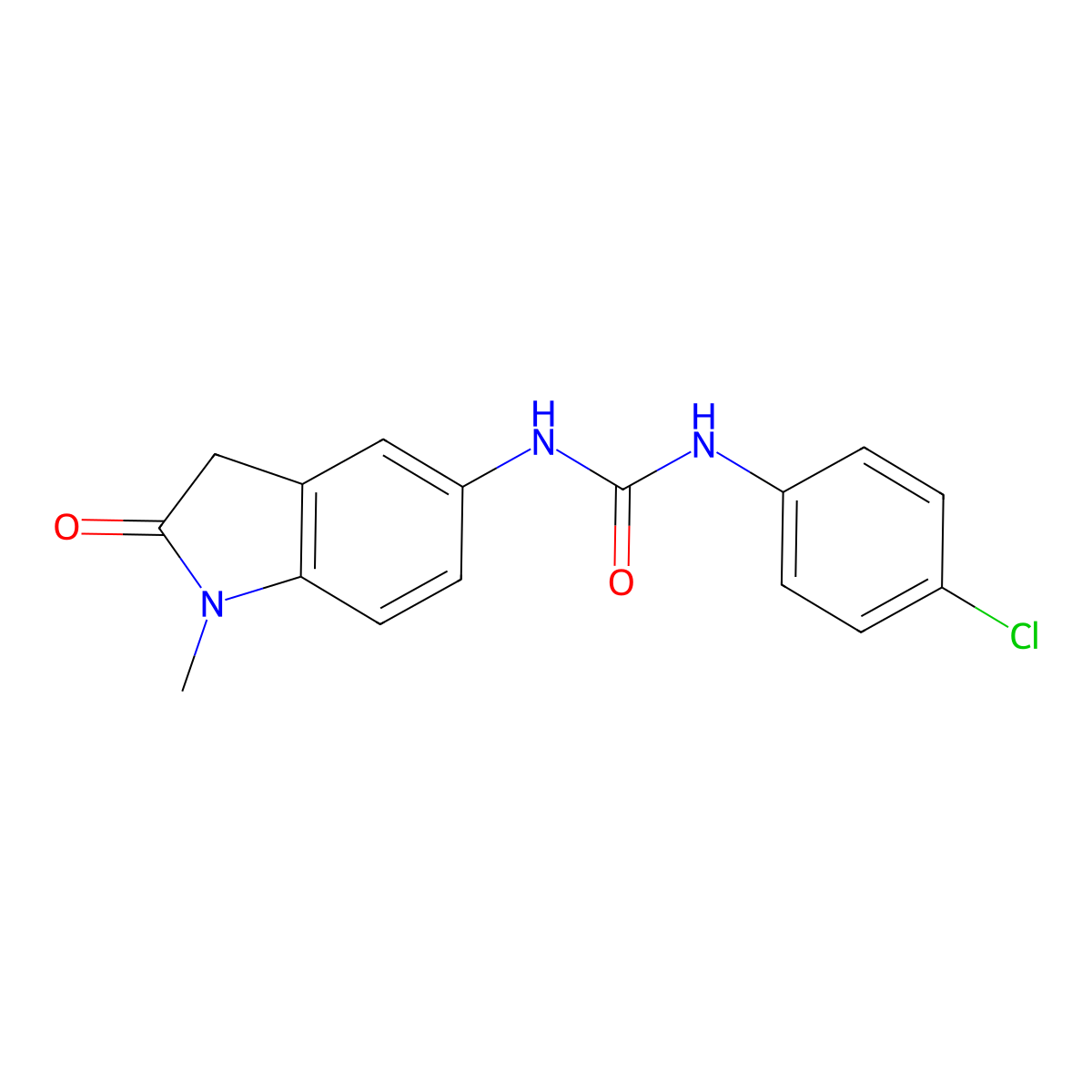 1-(4-Chlorophenyl)-3-(1-methyl-2-oxoindolin-5-yl)urea molecular structure, CAS 1170911-20-2