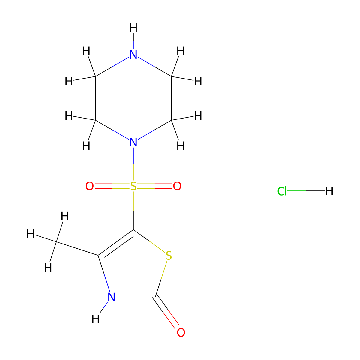 4-Methyl-5-(piperazine-1-sulfonyl)-2,3-dihydro-1,3-thiazol-2-one hydrochloride molecular structure, CAS 1170915-85-1