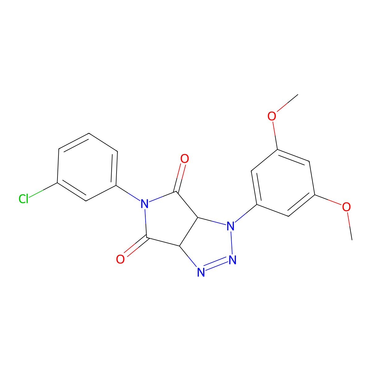 5-(3-chlorophenyl)-1-(3,5-dimethoxyphenyl)-1H,3aH,4H,5H,6H,6aH-pyrrolo[3,4-d][1,2,3]triazole-4,6-dione molecular structure, CAS 1170917-52-8