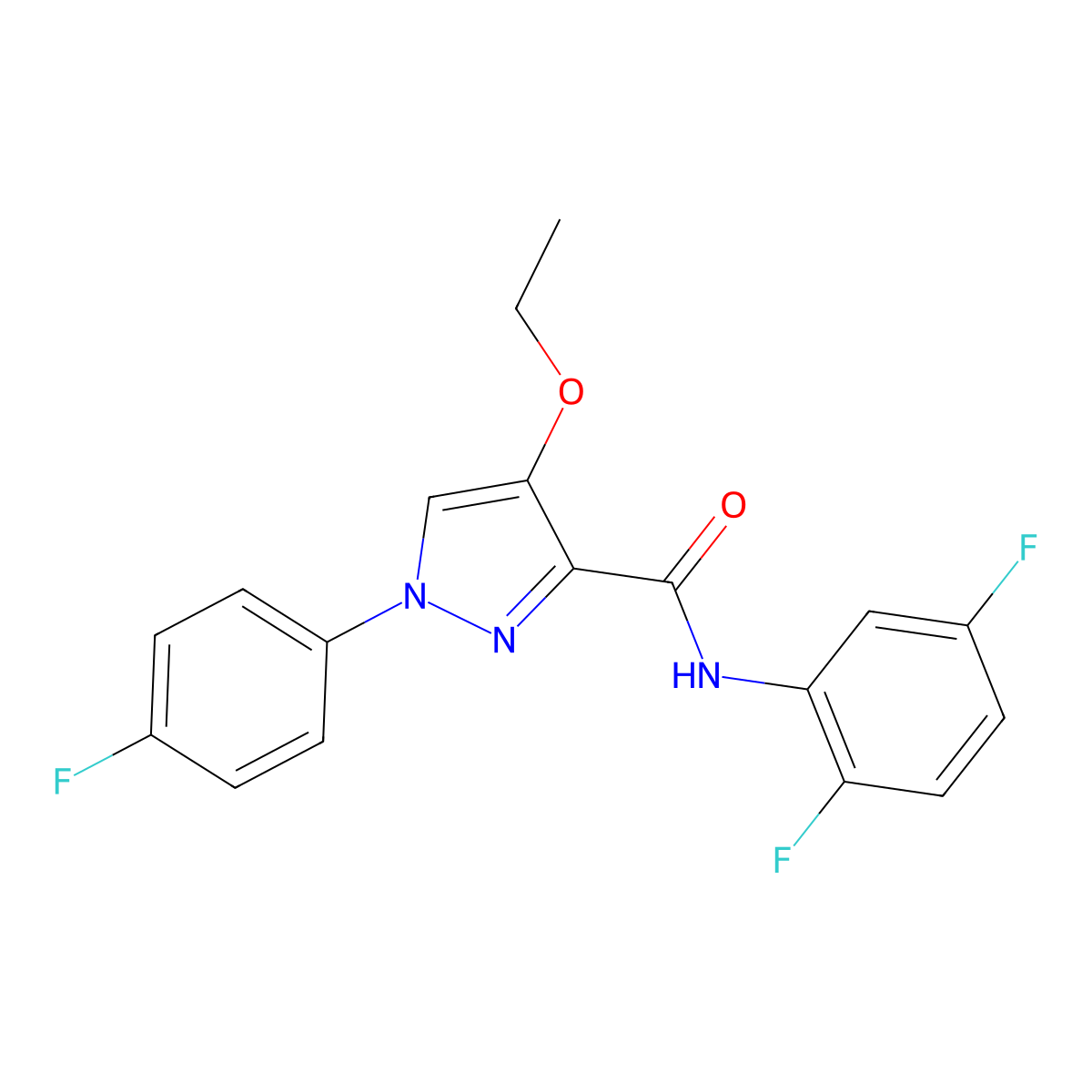N-(2,5-difluorophenyl)-4-ethoxy-1-(4-fluorophenyl)-1H-pyrazole-3-carboxamide molecular structure, CAS 1170920-97-4