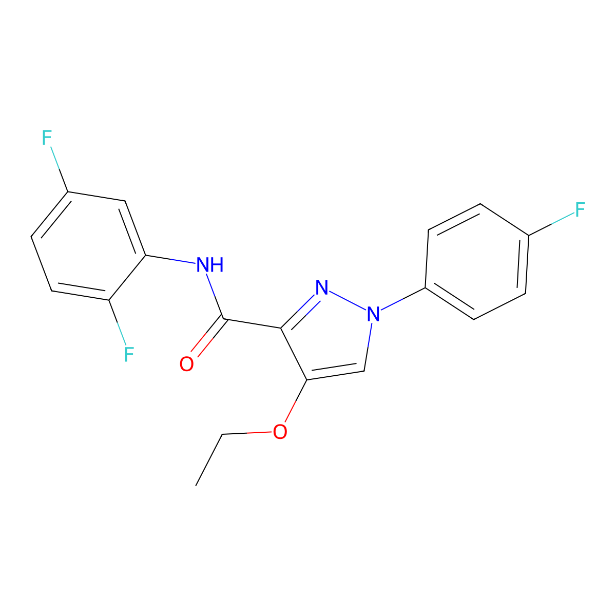 N-(2,5-difluorophenyl)-4-ethoxy-1-(4-fluorophenyl)-1H-pyrazole-3-carboxamide molecular structure, CAS 1170920-97-4