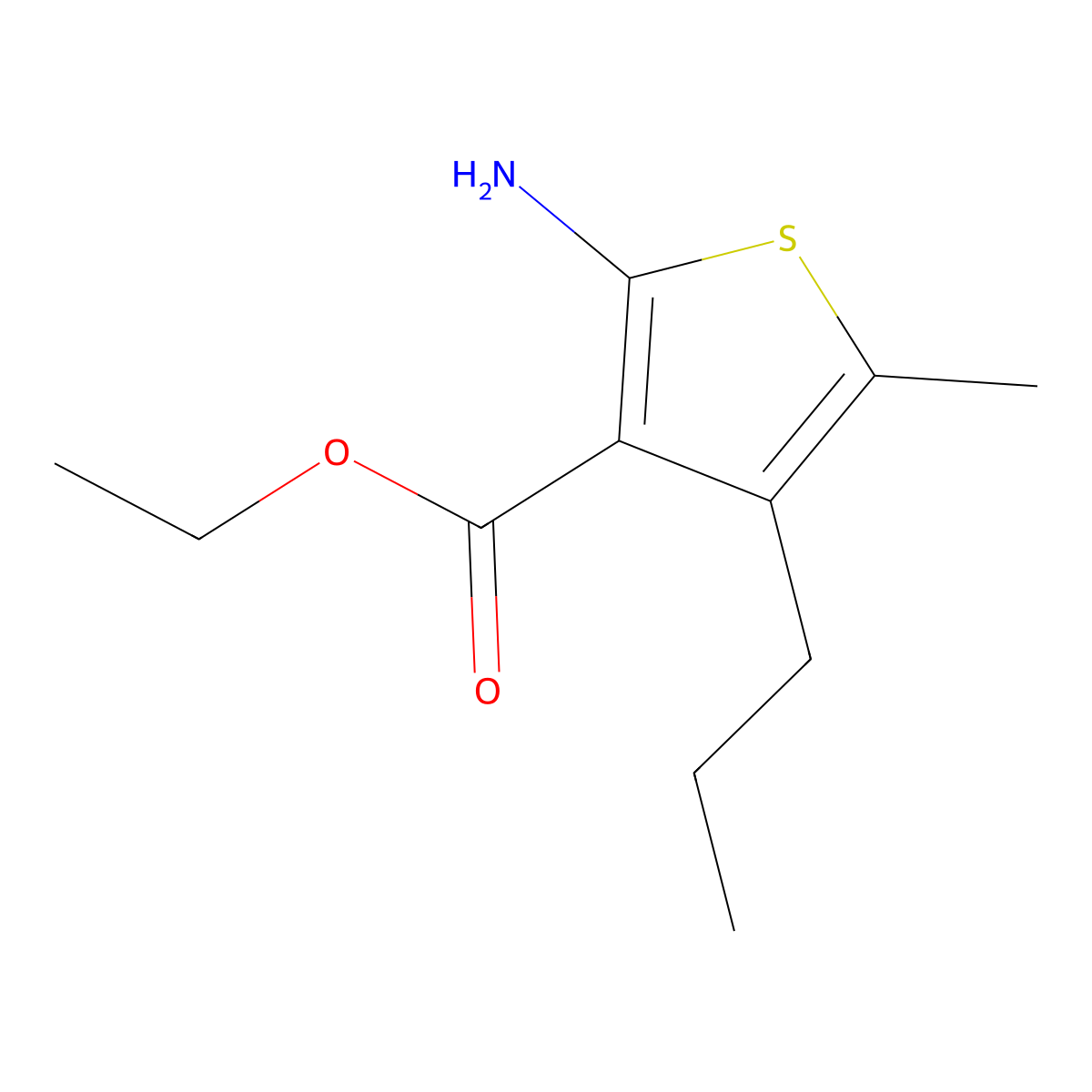 Ethyl 2-amino-5-methyl-4-propylthiophene-3-carboxylate molecular structure, CAS 1170921-60-4