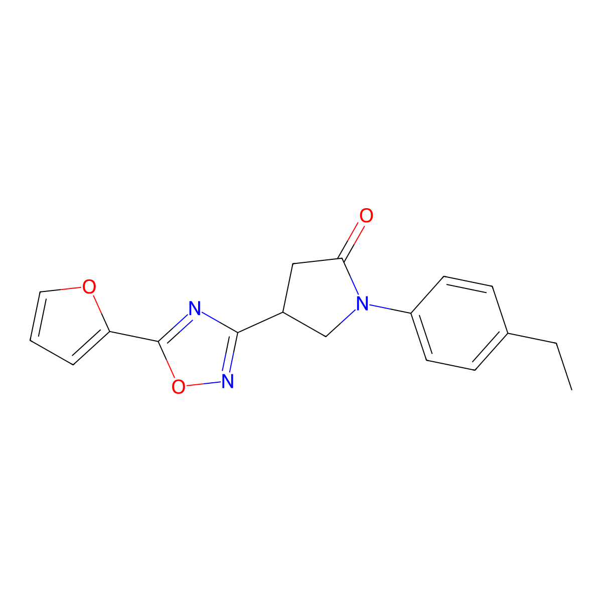 1-(4-Ethylphenyl)-4-[5-(furan-2-yl)-1,2,4-oxadiazol-3-yl]pyrrolidin-2-one molecular structure, CAS 1170927-73-7