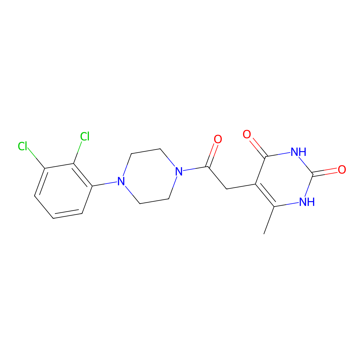 5-(2-(4-(2,3-dichlorophenyl)piperazin-1-yl)-2-oxoethyl)-6-methylpyrimidine-2,4(1H,3H)-dione molecular structure, CAS 1170929-45-9