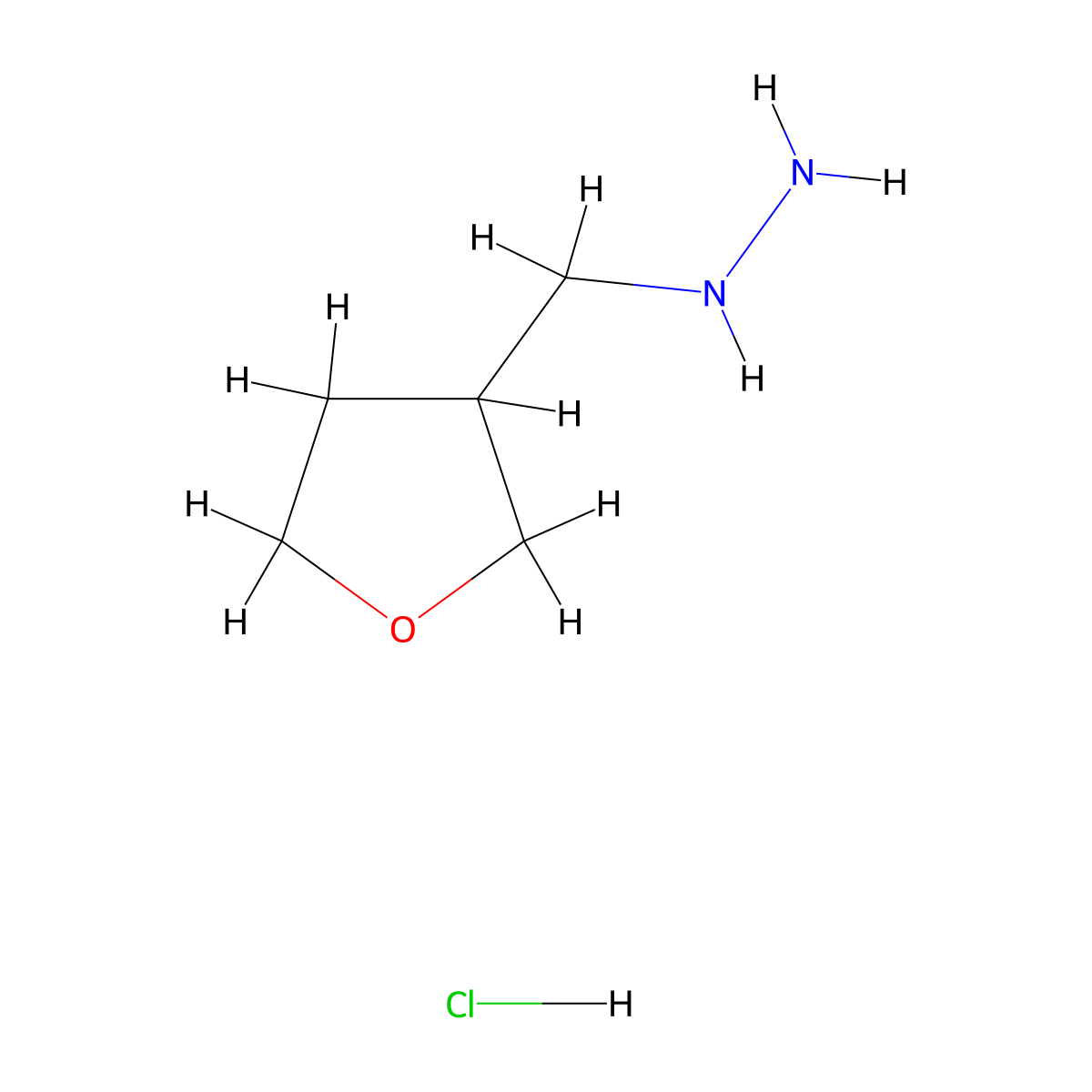 (Oxolan-3-ylmethyl)hydrazine hydrochloride molecular structure, CAS 1170929-92-6