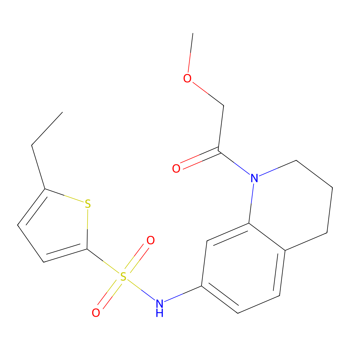 5-ethyl-N-(1-(2-methoxyacetyl)-1,2,3,4-tetrahydroquinolin-7-yl)thiophene-2-sulfonamide molecular structure, CAS 1170929-94-8