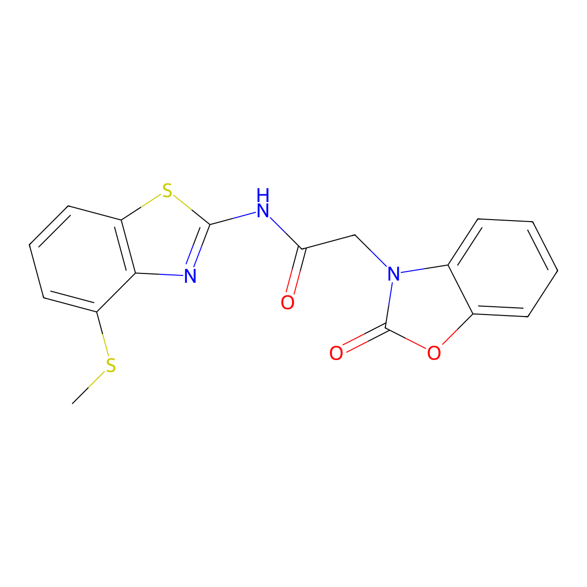 N-(4-(methylthio)benzo[d]thiazol-2-yl)-2-(2-oxobenzo[d]oxazol-3(2H)-yl)acetamide molecular structure, CAS 1170933-50-2