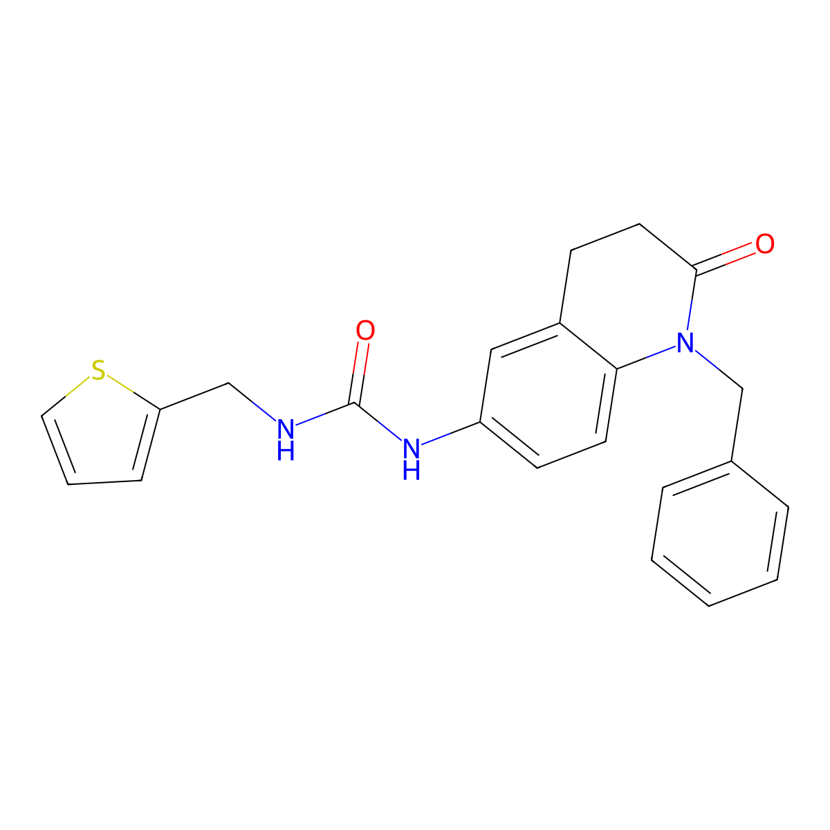 1-(1-Benzyl-2-oxo-1,2,3,4-tetrahydroquinolin-6-yl)-3-(thiophen-2-ylmethyl)urea molecular structure, CAS 1170934-13-0
