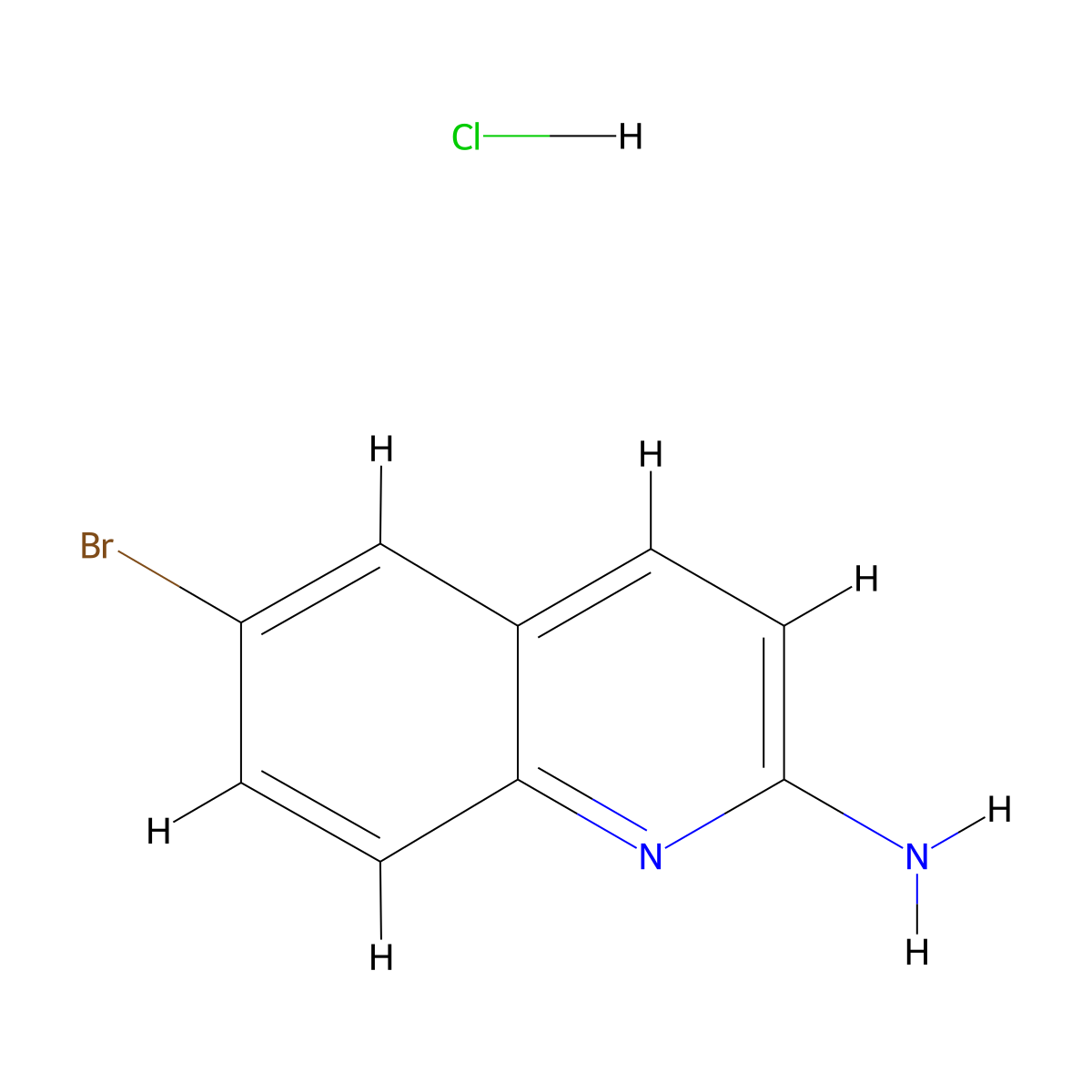 2-Amino-6-Bromoquinoline Hydrochloride molecular structure, CAS 1170935-81-5