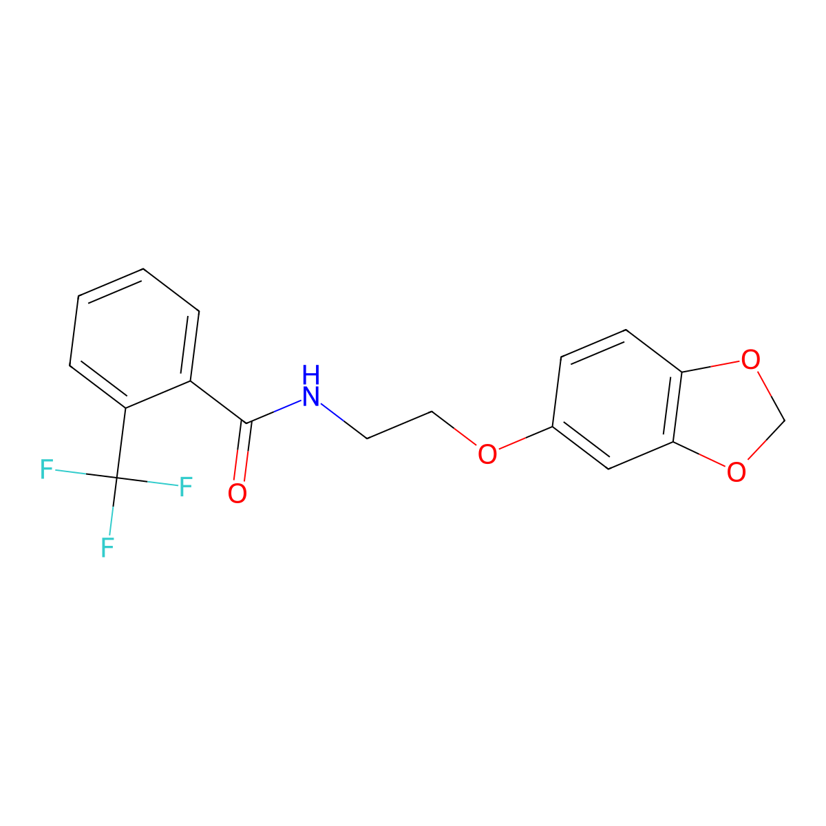 N-(2-(benzo[d][1,3]dioxol-5-yloxy)ethyl)-2-(trifluoromethyl)benzamide molecular structure, CAS 1170936-05-6