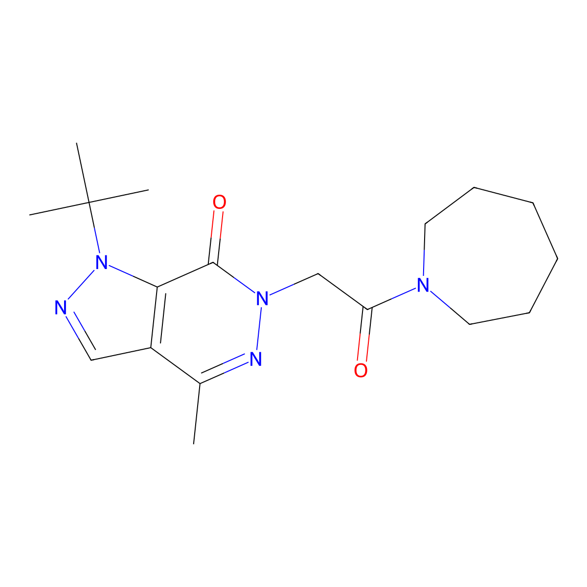 6-(2-(azepan-1-yl)-2-oxoethyl)-1-(tert-butyl)-4-methyl-1H-pyrazolo[3,4-d]pyridazin-7(6H)-one molecular structure, CAS 1170936-09-0