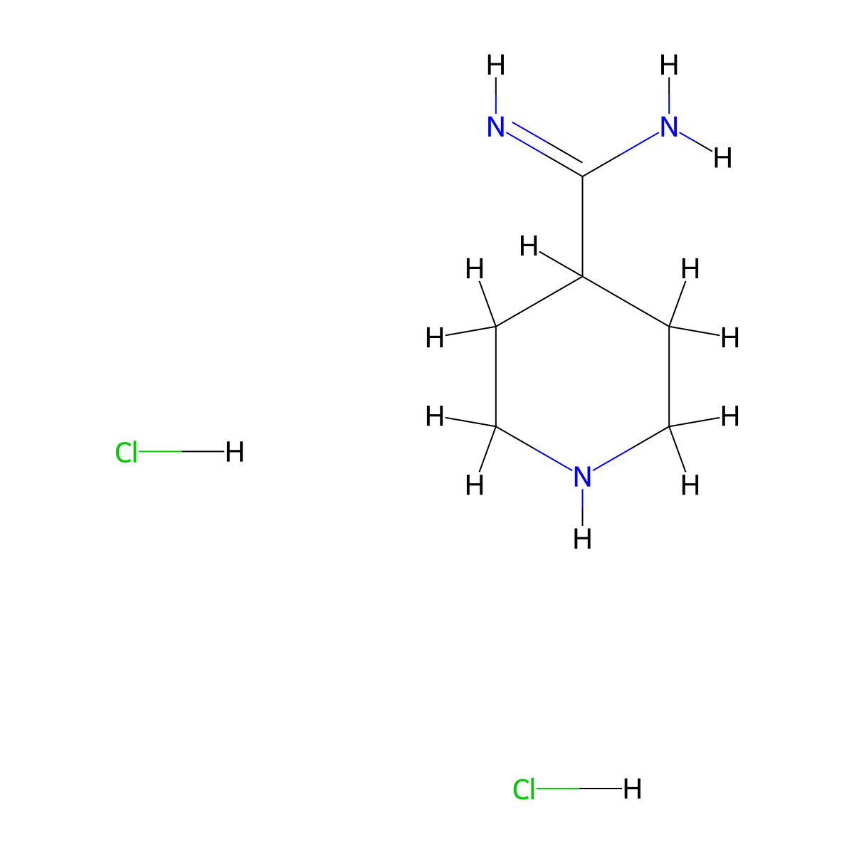 Piperidine-4-carboximidamide dihydrochloride molecular structure, CAS 1170937-23-1