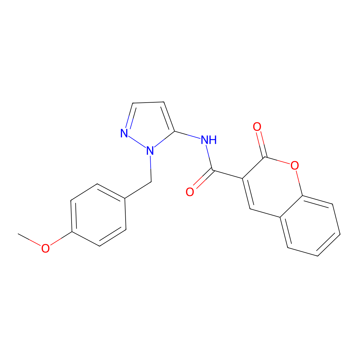 N-[1-(4-methoxybenzyl)-1H-pyrazol-5-yl]-2-oxo-2H-chromene-3-carboxamide molecular structure, CAS 1170941-04-4