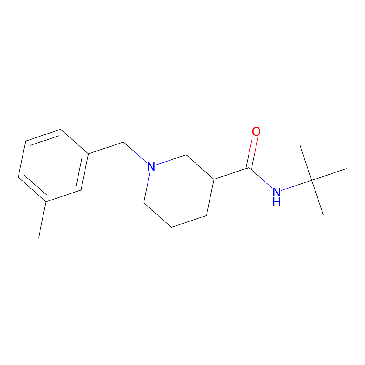 N-tert-butyl-1-[(3-methylphenyl)methyl]piperidine-3-carboxamide molecular structure, CAS 1170944-30-5