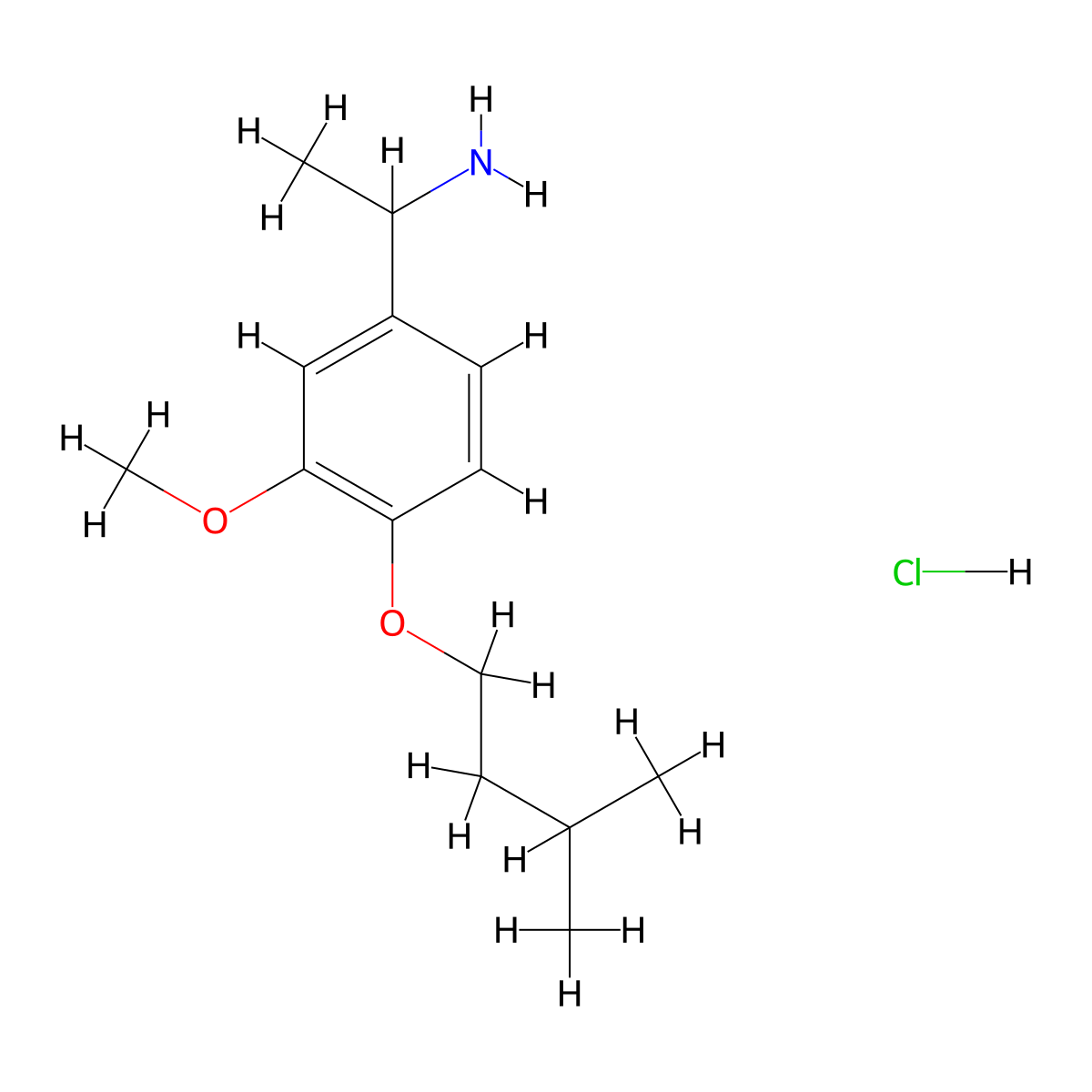 1-[3-Methoxy-4-(3-methylbutoxy)phenyl]ethan-1-amine hydrochloride molecular structure, CAS 1170944-71-4