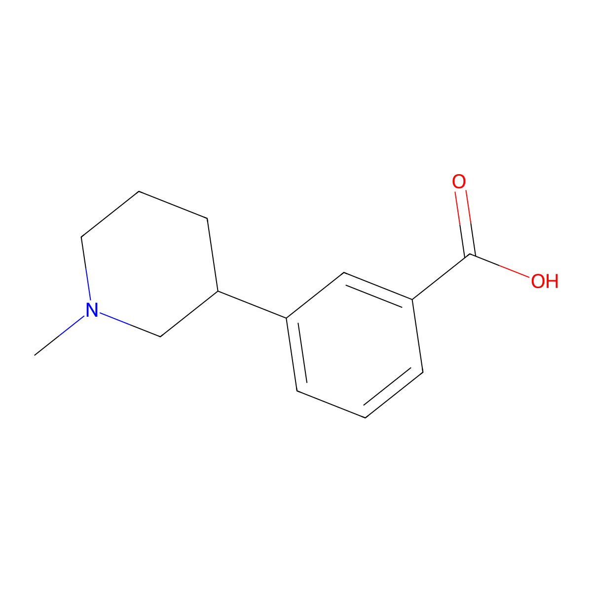3-(1-Methylpiperidin-3-yl)benzoic acid molecular structure, CAS 1170945-91-1