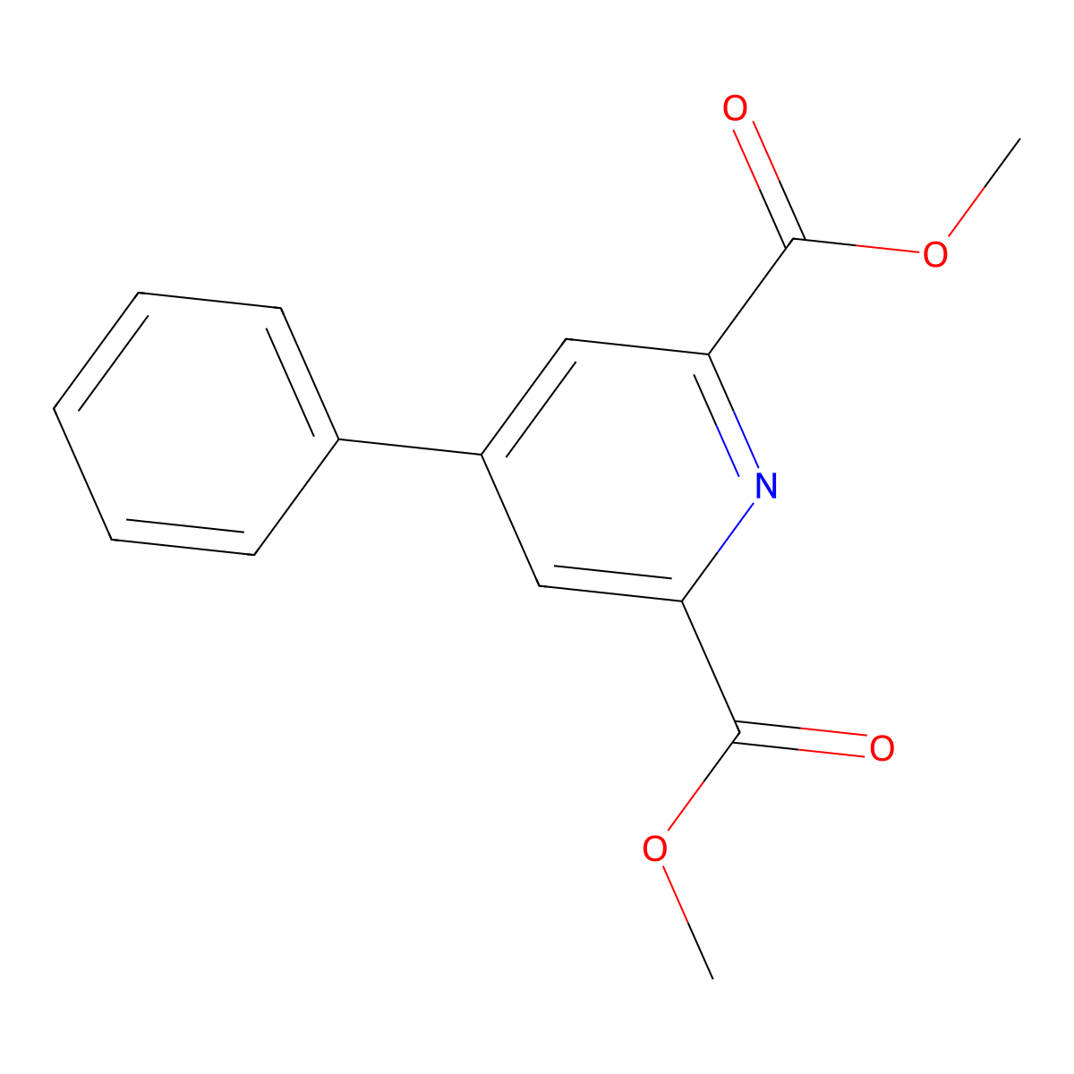 Dimethyl 4-phenylpyridine-2,6-dicarboxylate molecular structure, CAS 117095-81-5