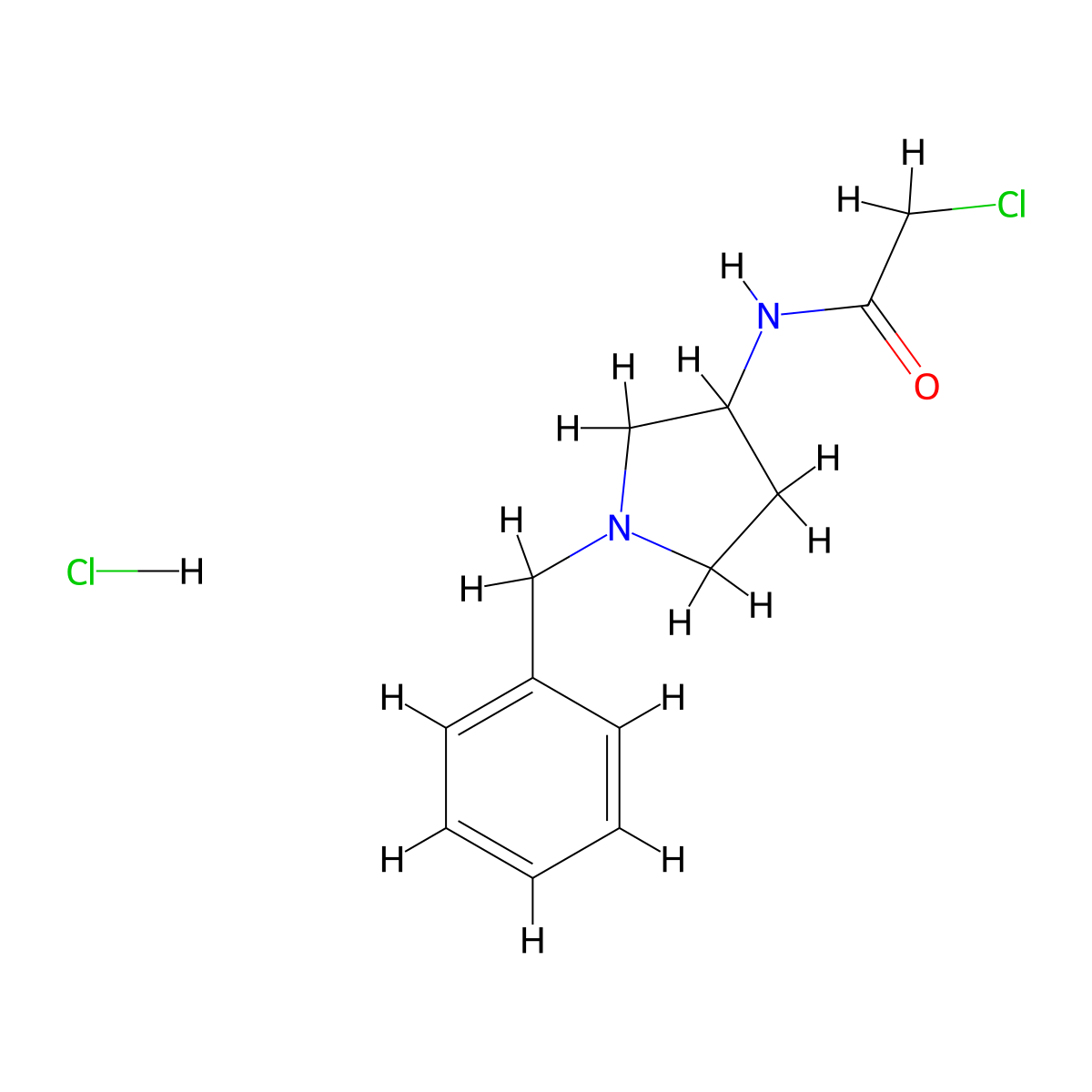 N-(1-benzylpyrrolidin-3-yl)-2-chloroacetamide hydrochloride molecular structure, CAS 1170955-45-9