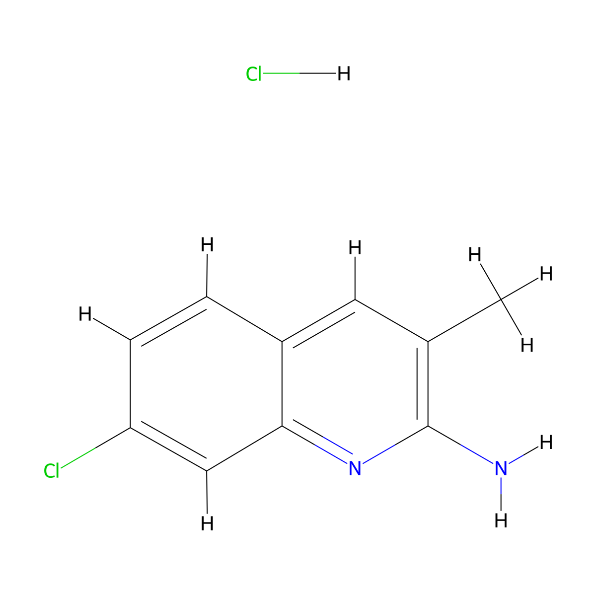 2-Amino-7-chloro-3-methylquinoline hydrochloride molecular structure, CAS 1170955-52-8