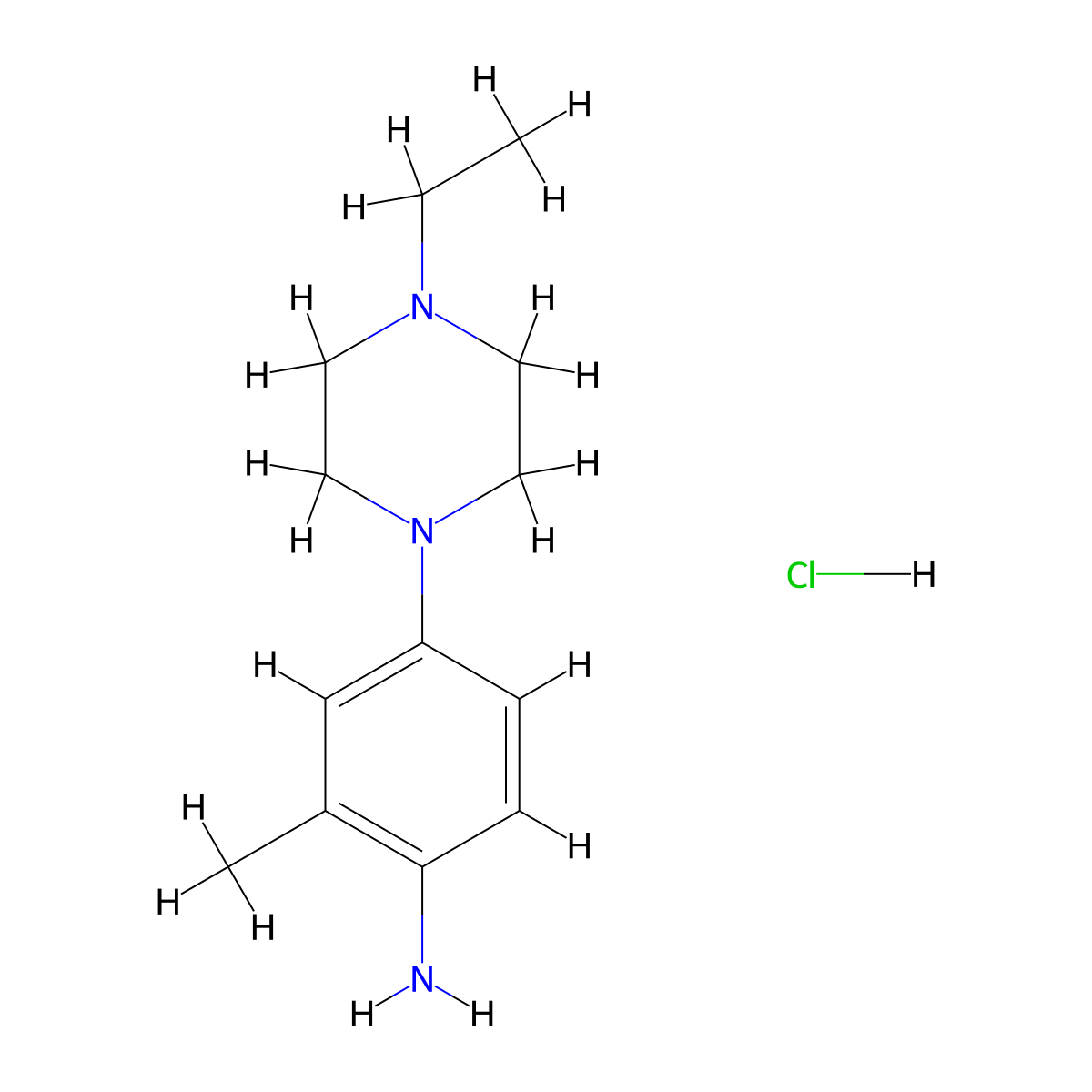 4-(4-Ethylpiperazin-1-yl)-2-methylaniline hydrochloride molecular structure, CAS 1170956-05-4
