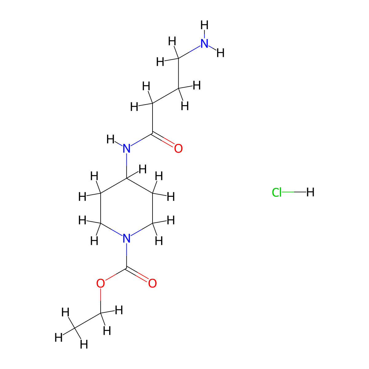 Ethyl 4-(4-aminobutanamido)piperidine-1-carboxylate hydrochloride molecular structure, CAS 1170957-61-5