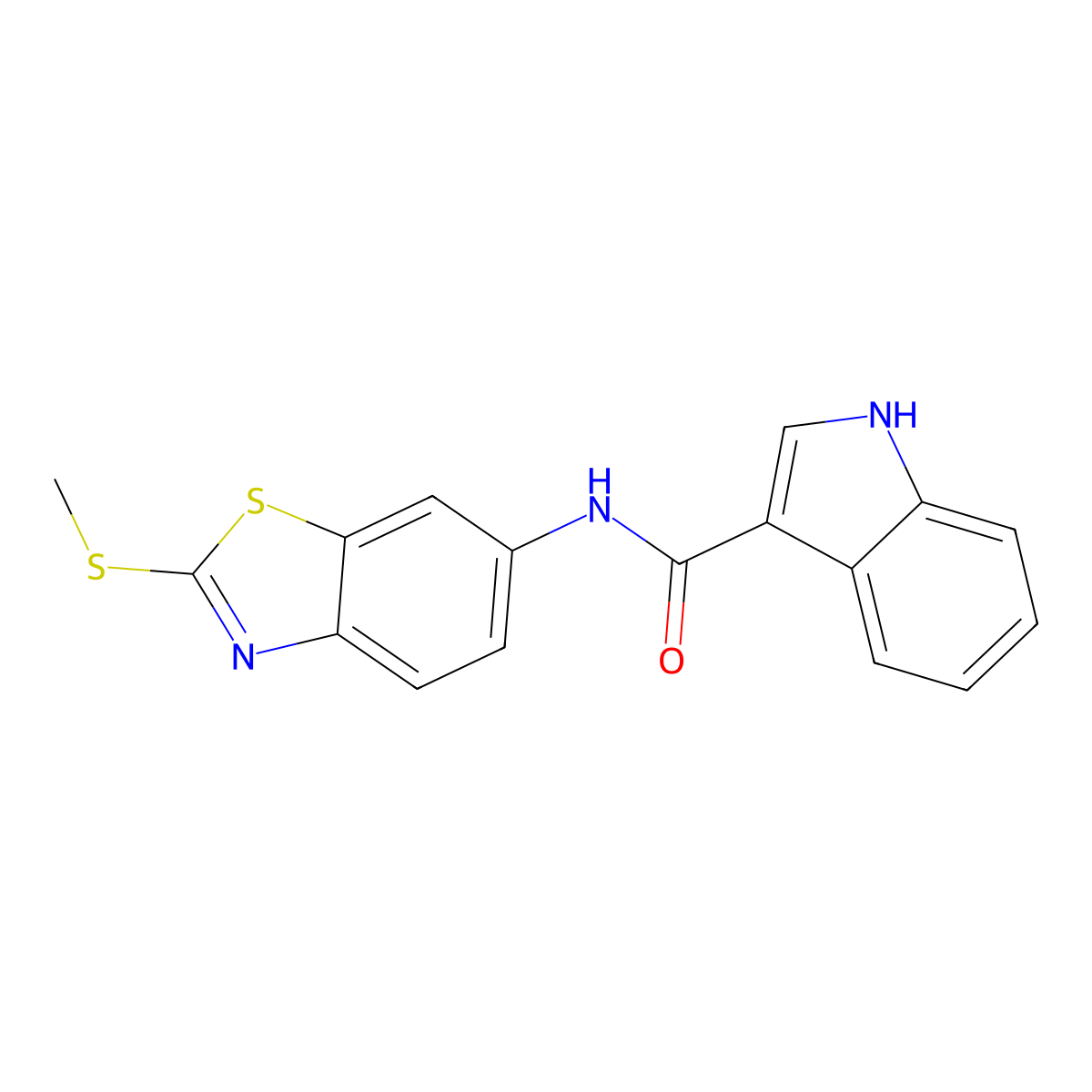 N-(2-(methylthio)benzo[d]thiazol-6-yl)-1H-indole-3-carboxamide molecular structure, CAS 1170957-95-5