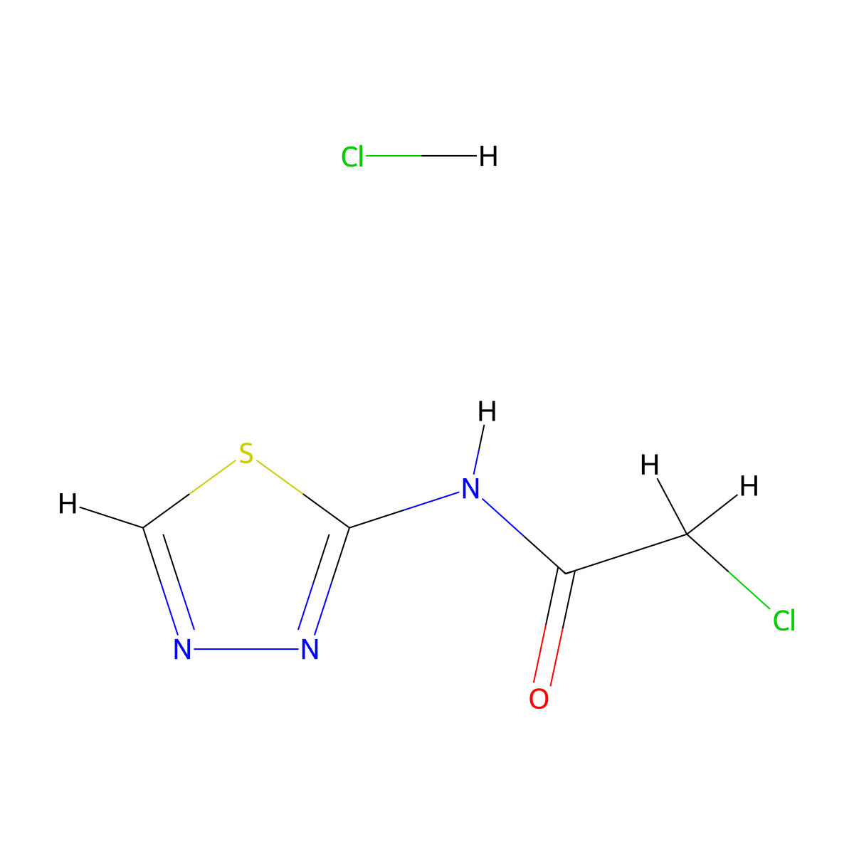 2-Chloro-N-(1,3,4-thiadiazol-2-yl)acetamide hydrochloride molecular structure, CAS 1170965-12-4