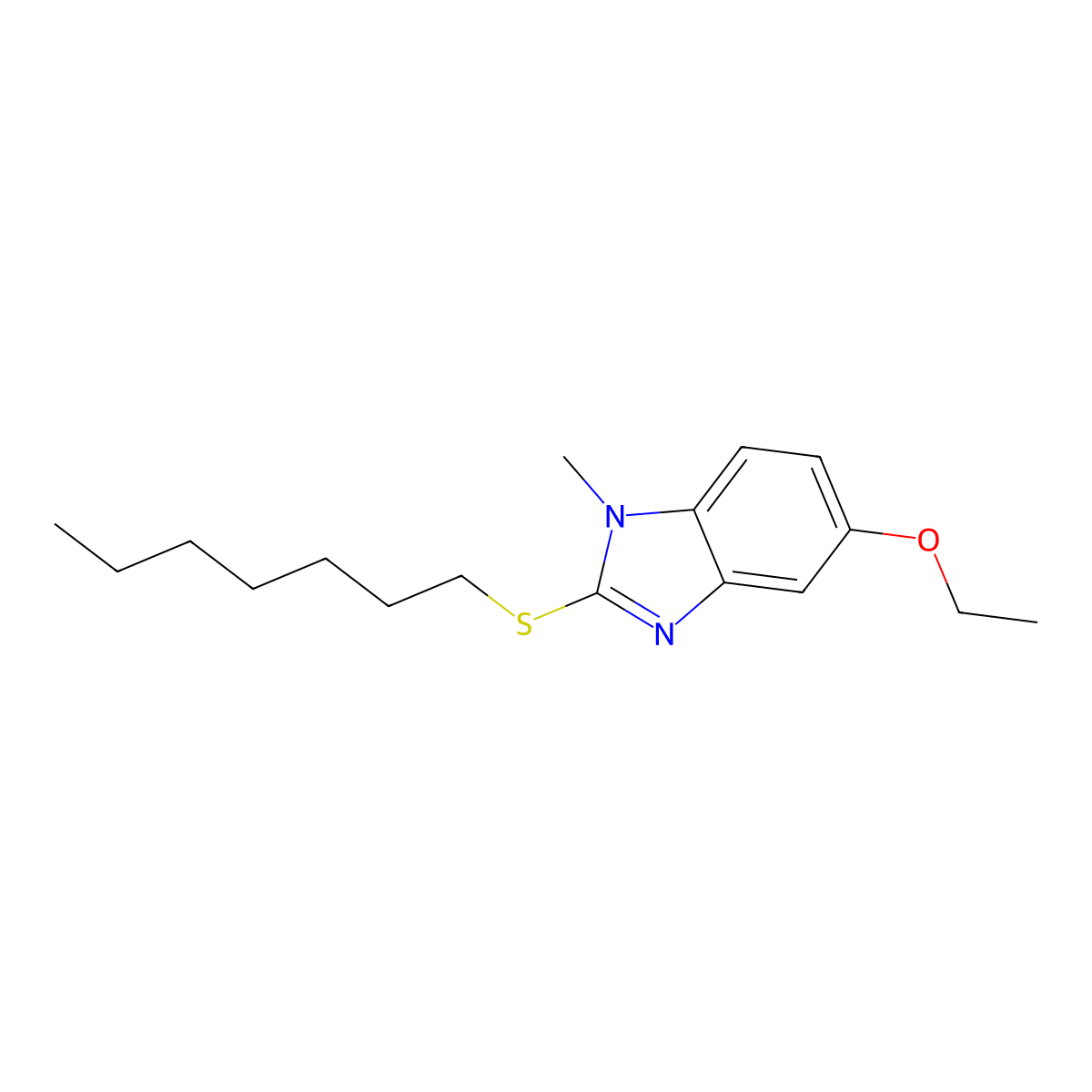 5-ethoxy-2-(heptylsulfanyl)-1-methyl-1H-benzimidazole molecular structure, CAS 1170966-80-9