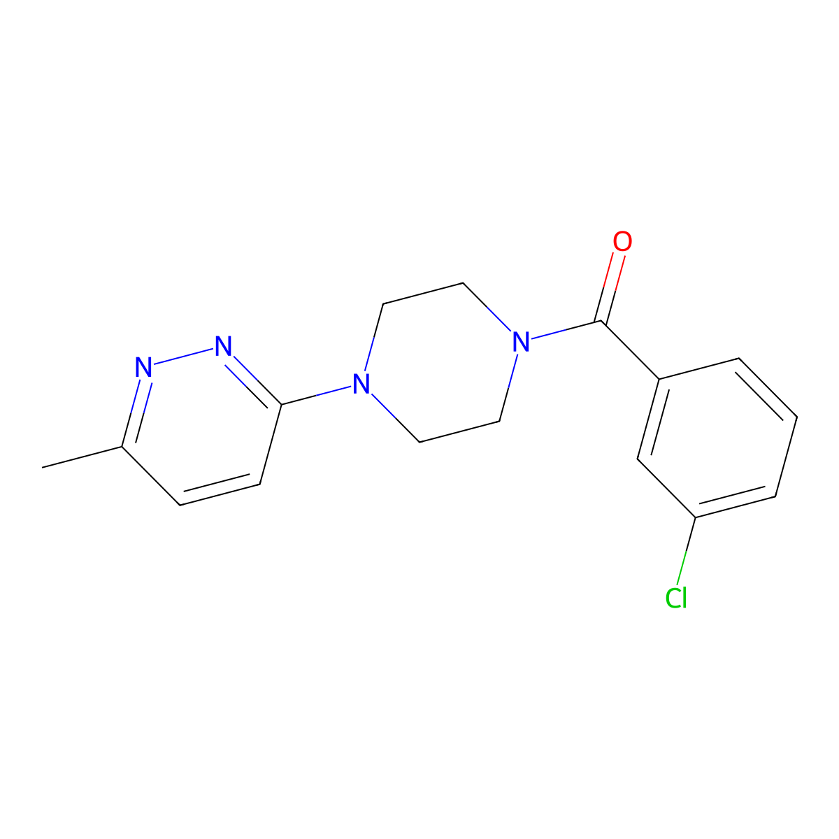 (3-Chlorophenyl)(4-(6-methylpyridazin-3-yl)piperazin-1-yl)methanone molecular structure, CAS 1170969-24-0