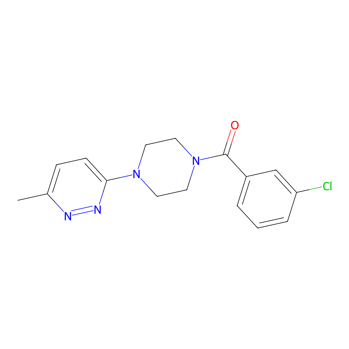 (3-Chlorophenyl)(4-(6-methylpyridazin-3-yl)piperazin-1-yl)methanone molecular structure, CAS 1170969-24-0