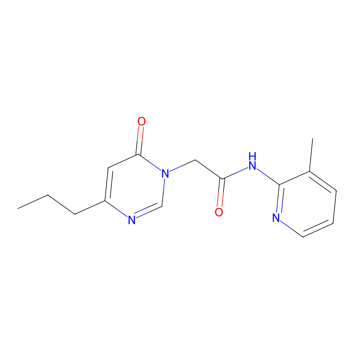 N-(3-methylpyridin-2-yl)-2-(6-oxo-4-propylpyrimidin-1(6H)-yl)acetamide molecular structure, CAS 1170969-35-3