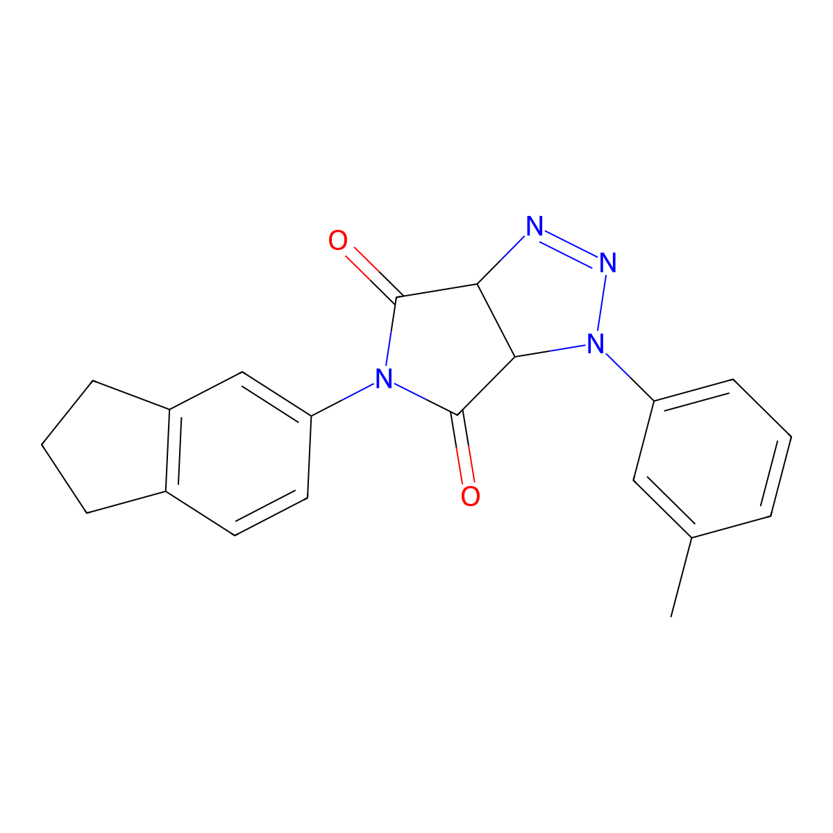 5-(2,3-dihydro-1H-inden-5-yl)-1-(3-methylphenyl)-1H,3aH,4H,5H,6H,6aH-pyrrolo[3,4-d][1,2,3]triazole-4,6-dione molecular structure, CAS 1170972-48-1