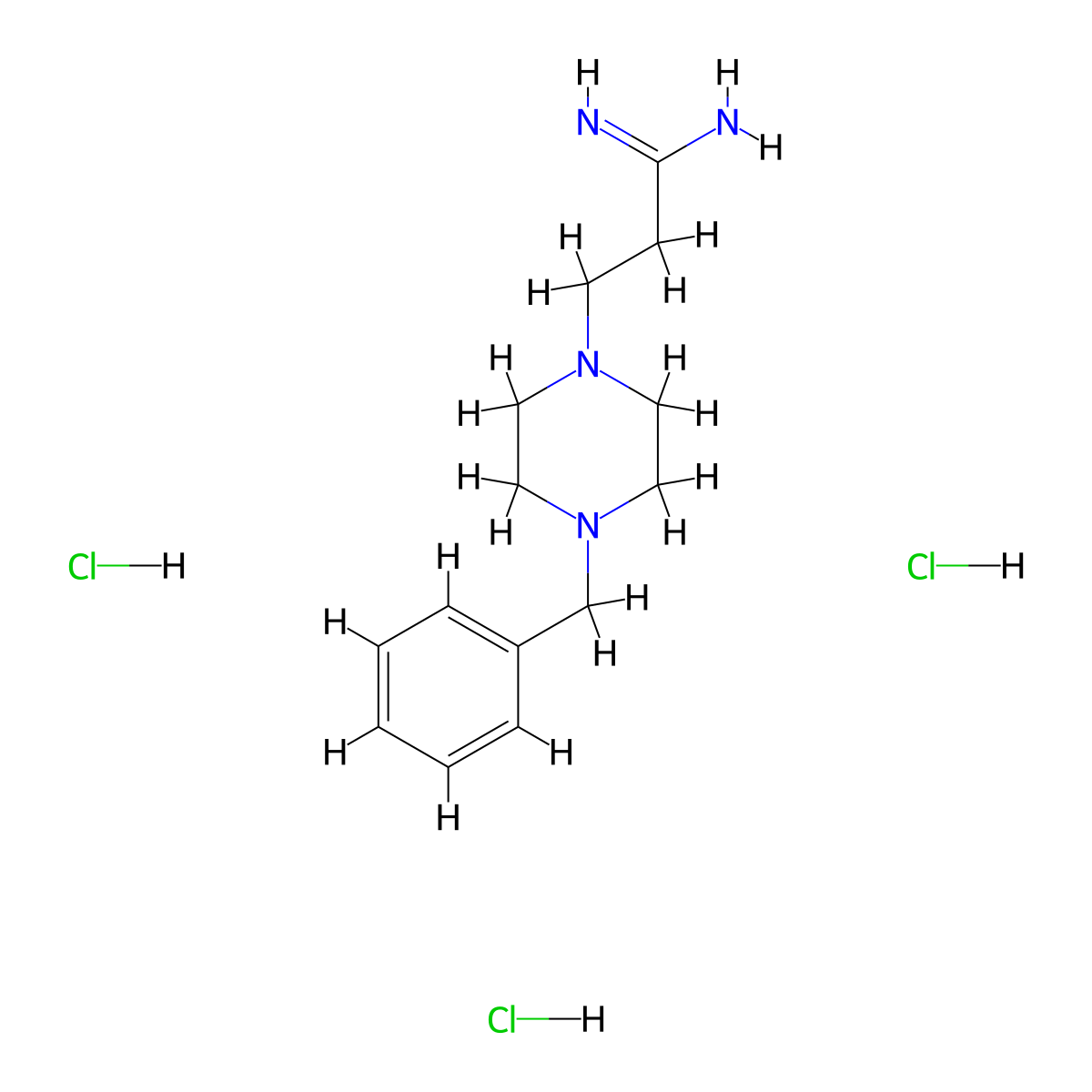 3-(4-Benzylpiperazin-1-yl)propanimidamide trihydrochloride molecular structure, CAS 1170972-54-9