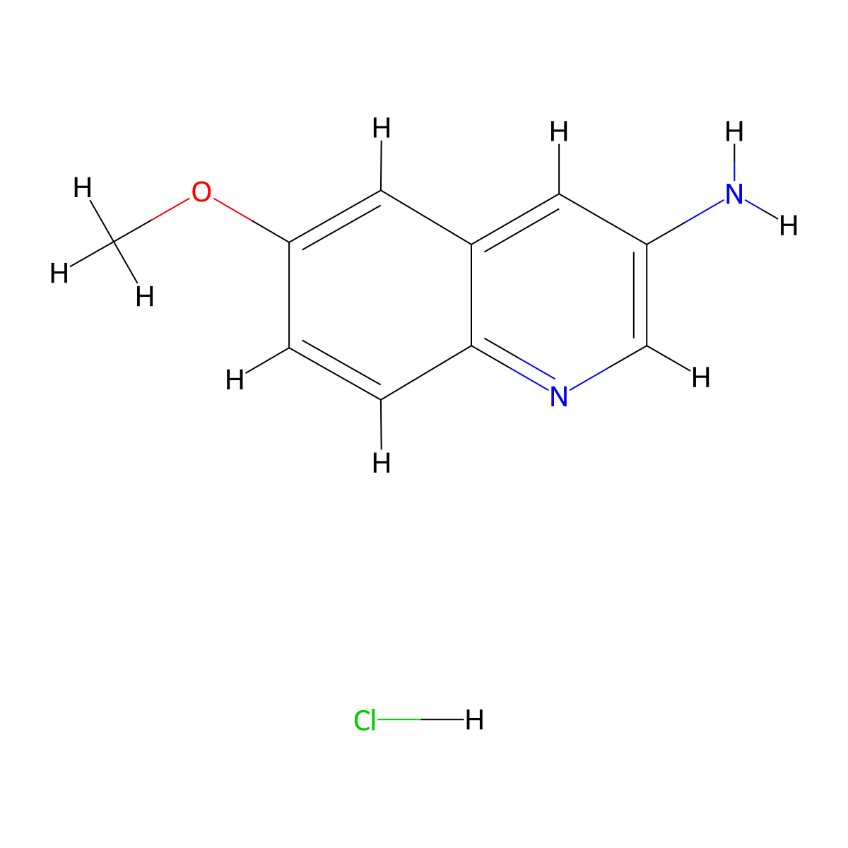6-Methoxyquinolin-3-amine hydrochloride molecular structure, CAS 1170974-22-7