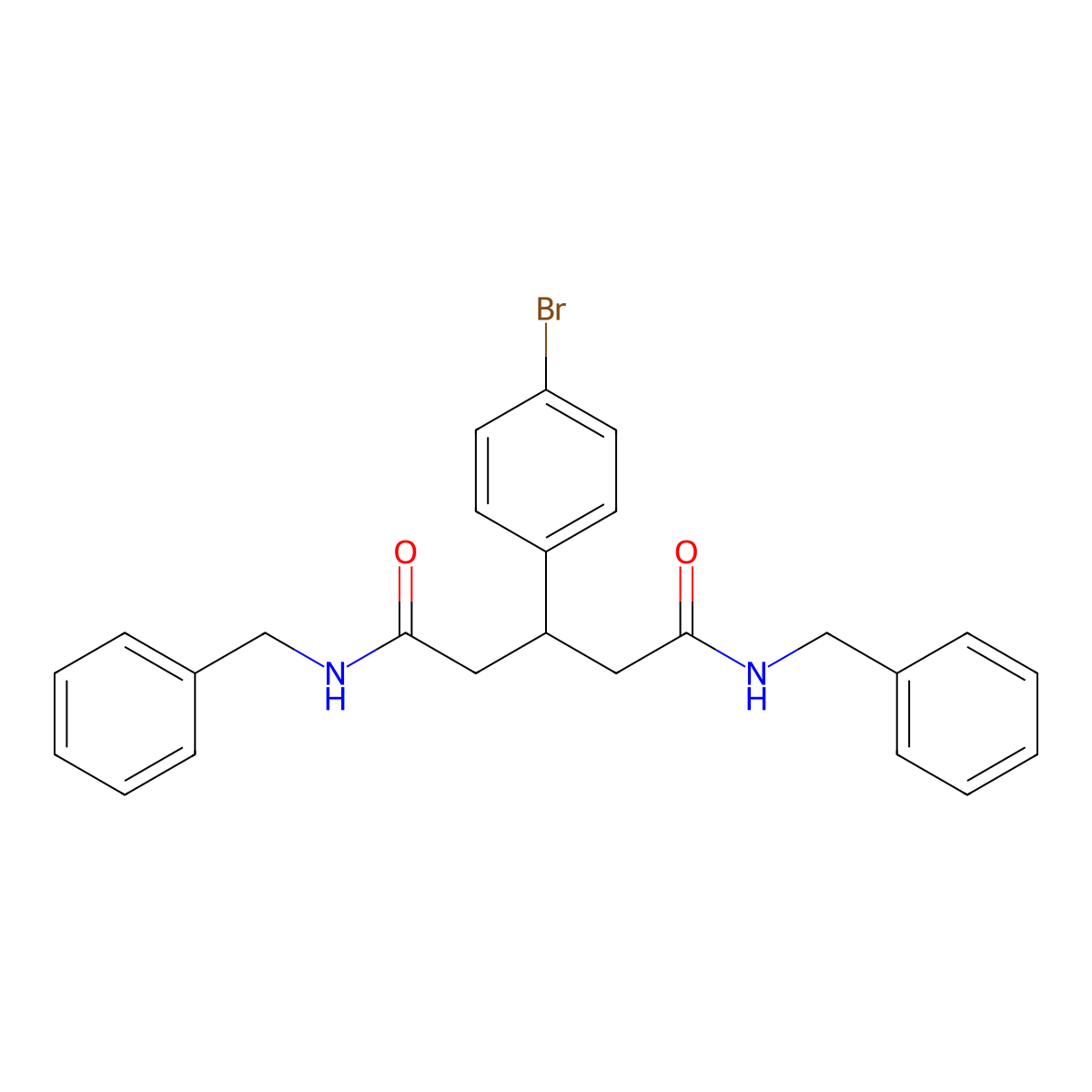 N,N'-dibenzyl-3-(4-bromophenyl)pentanediamide molecular structure, CAS 1170976-37-0