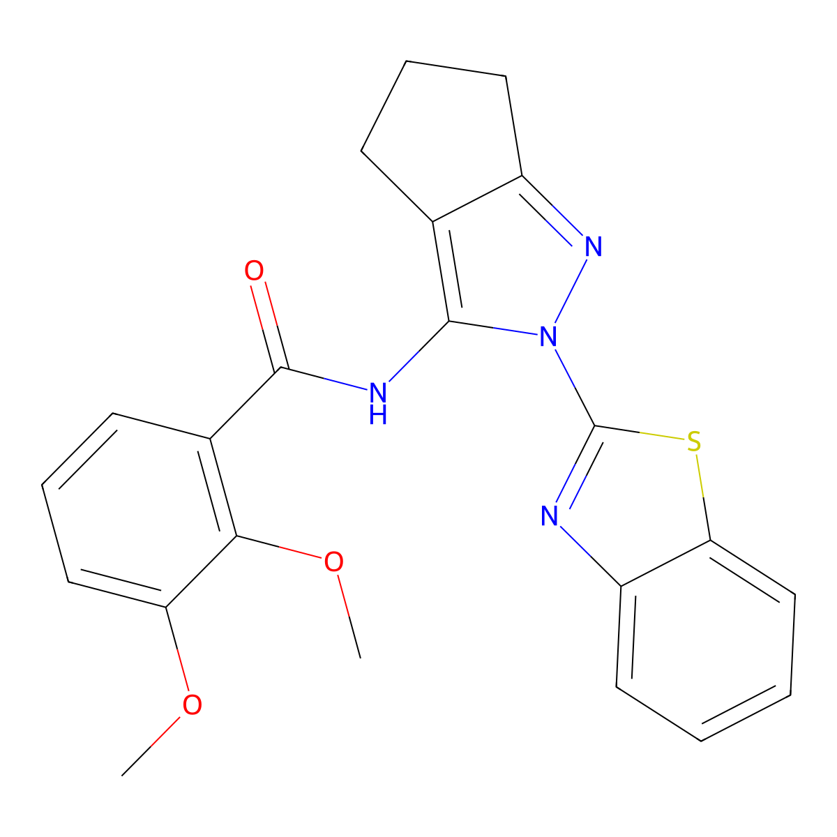 N-(2-(benzo[d]thiazol-2-yl)-2,4,5,6-tetrahydrocyclopenta[c]pyrazol-3-yl)-2,3-dimethoxybenzamide molecular structure, CAS 1170978-05-8