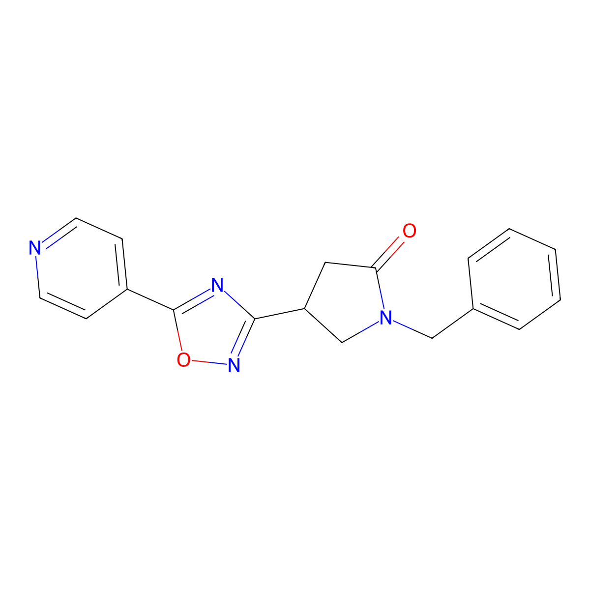 1-Benzyl-4-(5-pyridin-4-yl-1,2,4-oxadiazol-3-yl)pyrrolidin-2-one molecular structure, CAS 1170979-08-4
