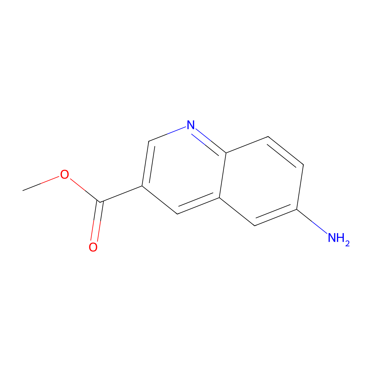 Methyl 6-aminoquinoline-3-carboxylate molecular structure, CAS 1170979-26-6